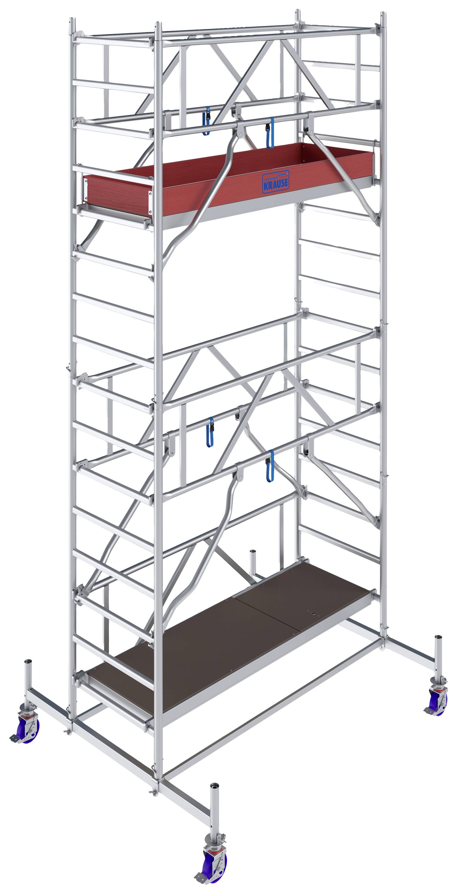 Krause 771032 FahrGerüst Aluminium Rollgerüst fahrbar Arbeitshöhe (max.): 5.40m Silber 139.5kg