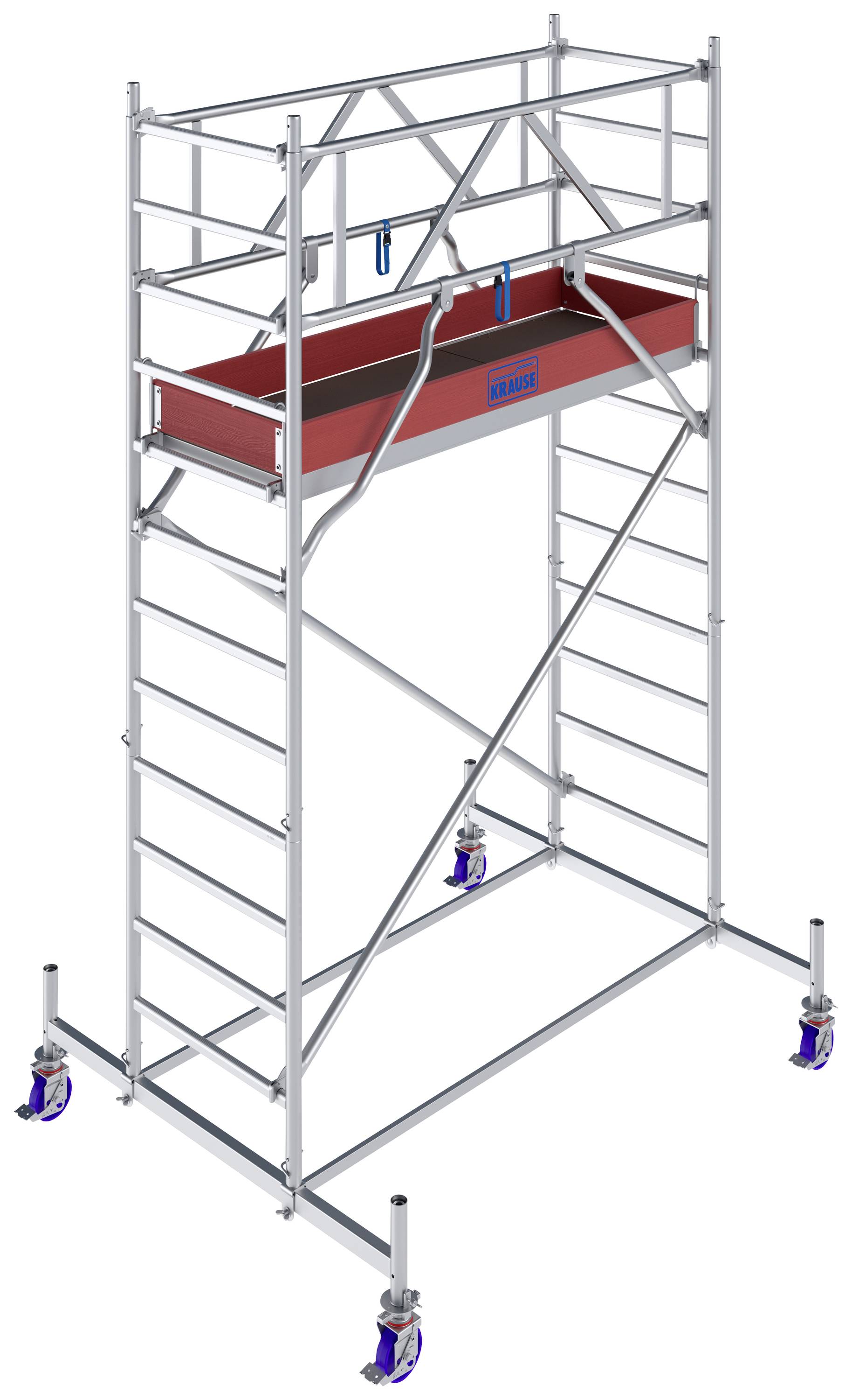 Krause 771025 FahrGerüst Aluminium Rollgerüst fahrbar Arbeitshöhe (max.): 4.40m Silber 105.5kg