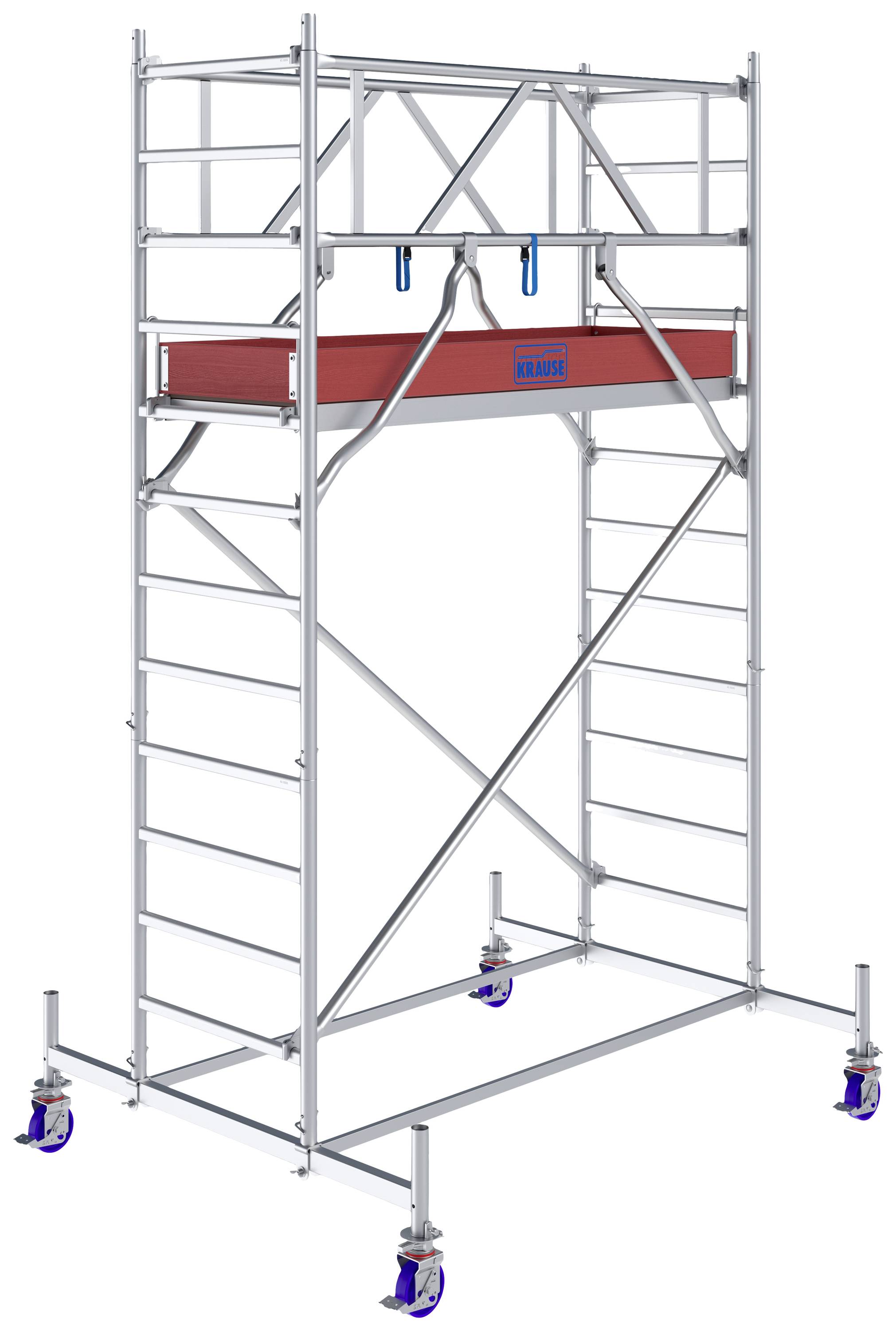 Krause 771025 FahrGerüst Aluminium Rollgerüst fahrbar Arbeitshöhe (max.): 4.40m Silber 105.5kg