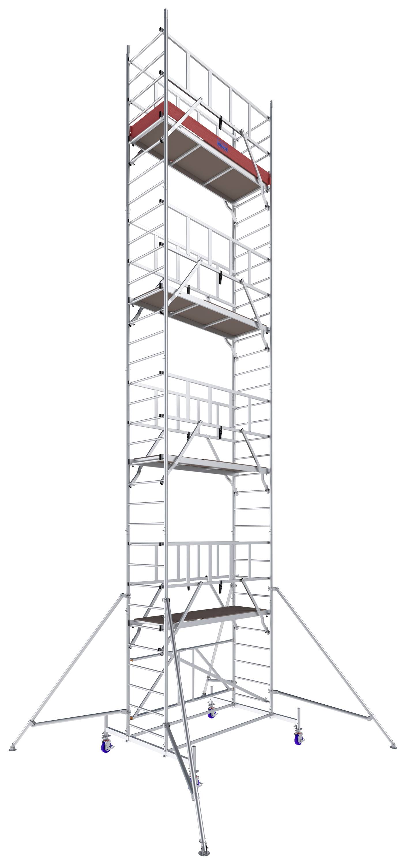 Krause 942173 FahrGerüst Aluminium Faltgerüst fahrbar, faltbar Arbeitshöhe (max.): 9.80m Silber 215kg