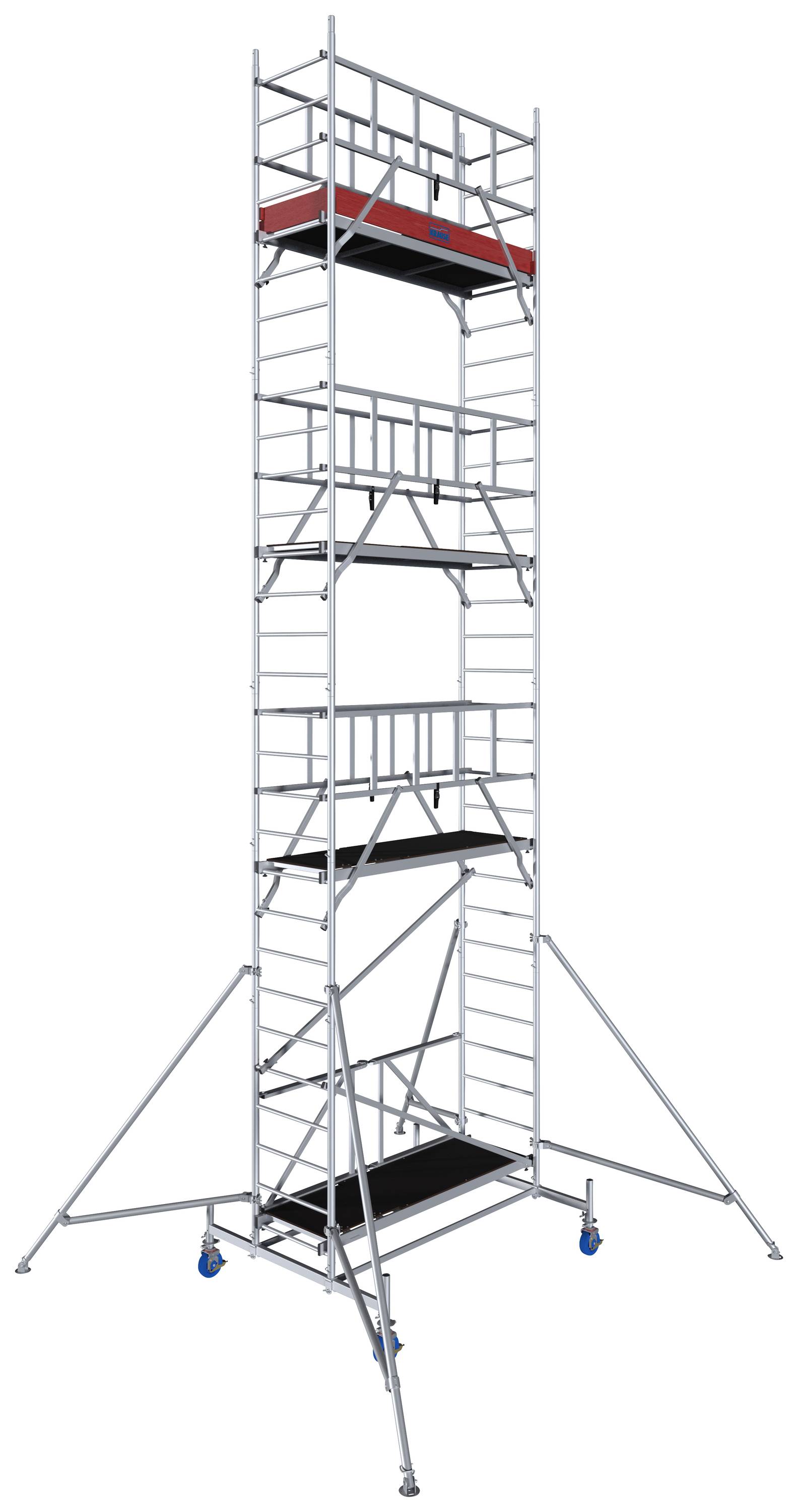 Krause 942166 FahrGerüst Aluminium Faltgerüst fahrbar, faltbar Arbeitshöhe (max.): 8.80m Silber 199kg
