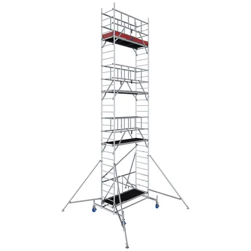 Krause 942166 FahrGerüst Aluminium Faltgerüst fahrbar, faltbar Arbeitshöhe (max.): 8.80m Silber 199kg Krause 942166 FahrGerüst Aluminium Faltgerüst fahrbar, faltbar Arbeitshöhe (max.): 8.80m Silber 199kg