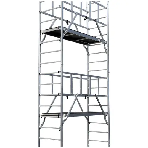Krause 942166 FahrGerüst Aluminium Faltgerüst fahrbar, faltbar Arbeitshöhe (max.): 8.80m Silber 199kg Krause 942166 FahrGerüst Aluminium Faltgerüst fahrbar, faltbar Arbeitshöhe (max.): 8.80m Silber 199kg