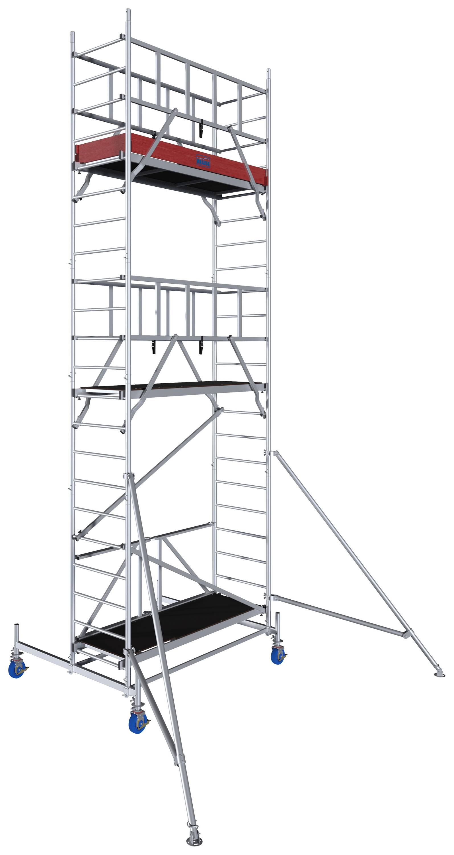 Krause 942142 FahrGerüst Aluminium Faltgerüst fahrbar, faltbar Arbeitshöhe (max.): 6.80m Silber 141kg