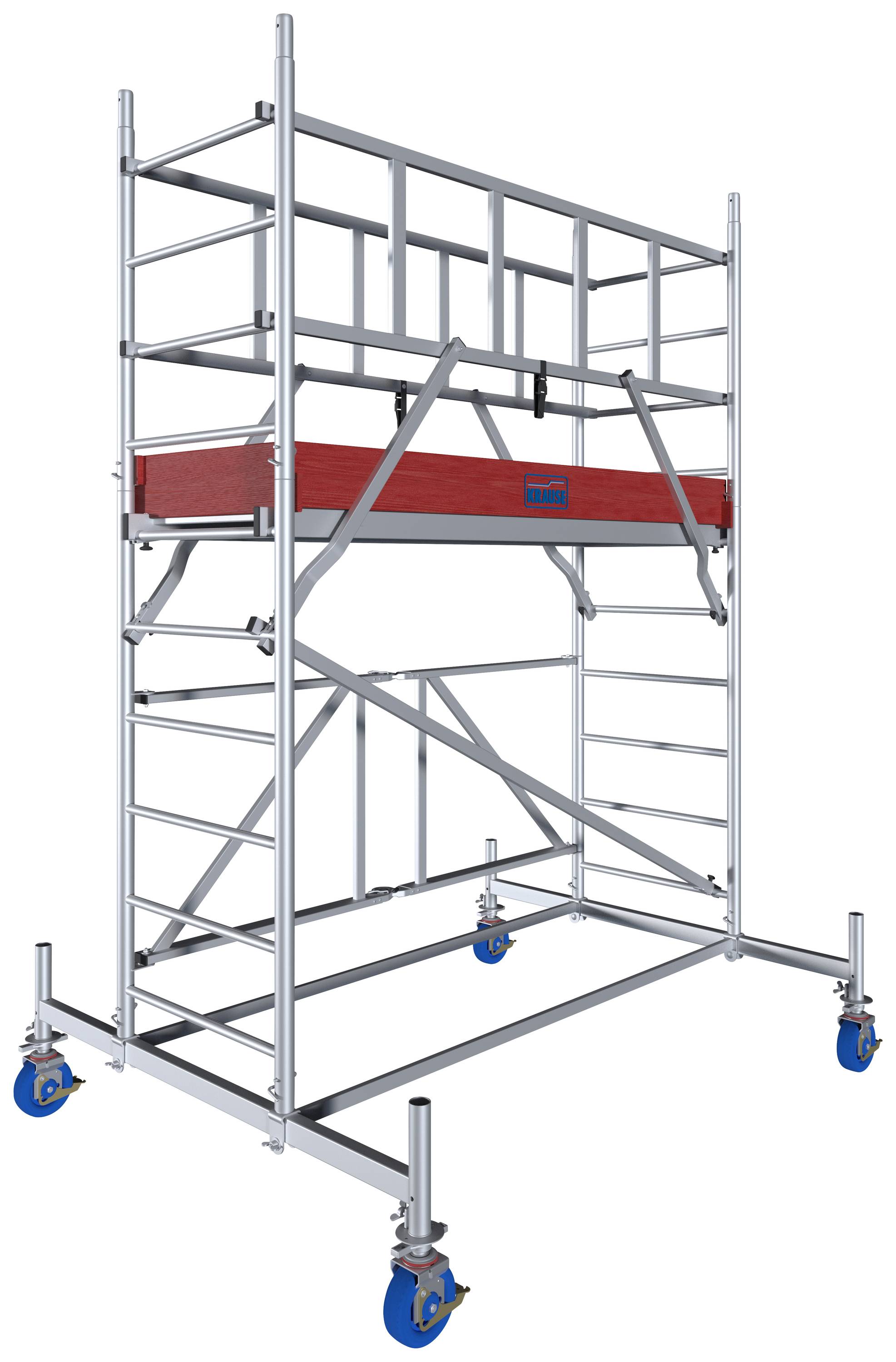 Krause 942111 FahrGerüst Aluminium Faltgerüst fahrbar, faltbar Arbeitshöhe (max.): 3.80m Silber 93kg