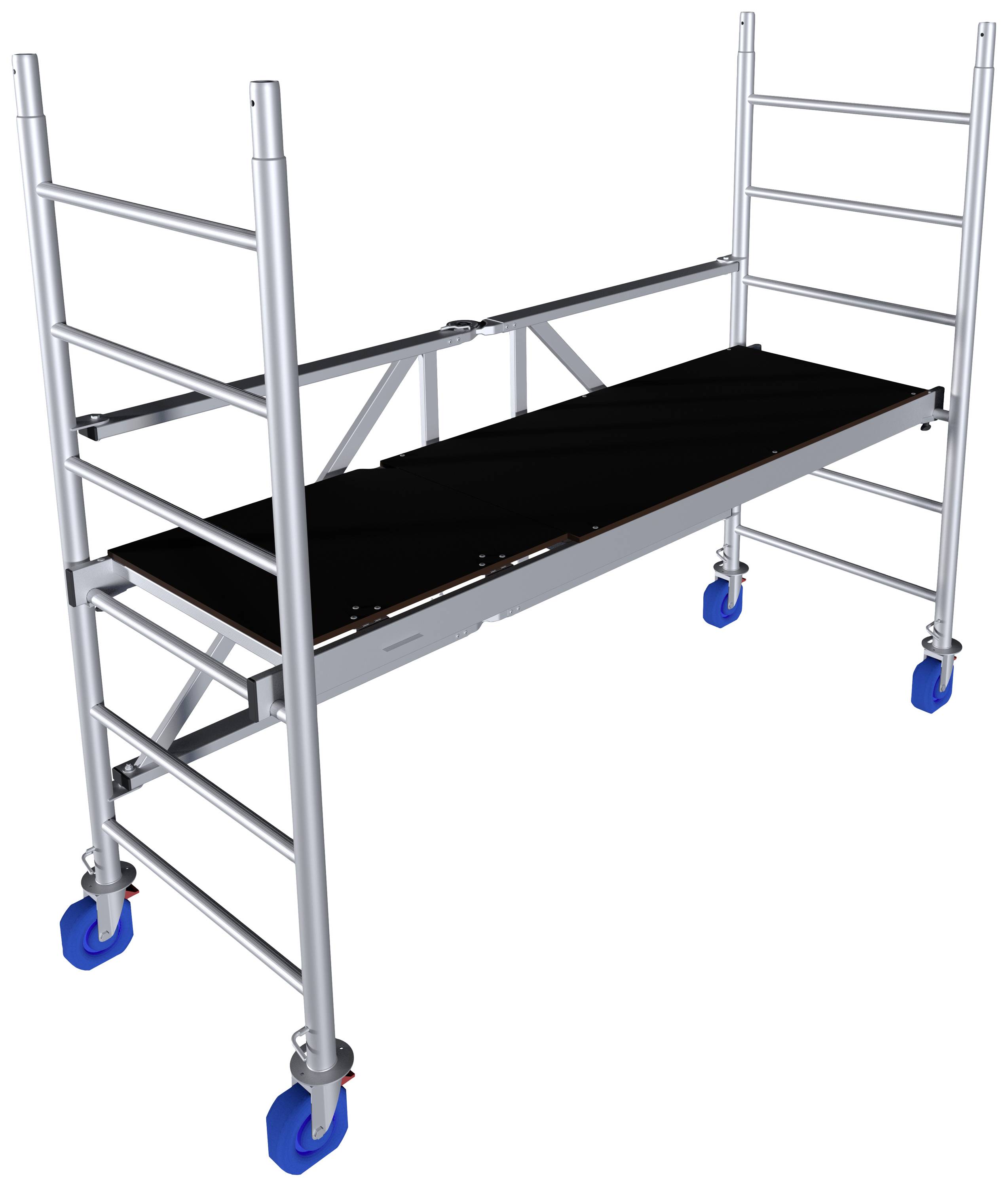 Krause 942104 FahrGerüst Aluminium Faltgerüst fahrbar, faltbar Arbeitshöhe (max.): 2.90m Silber 39kg