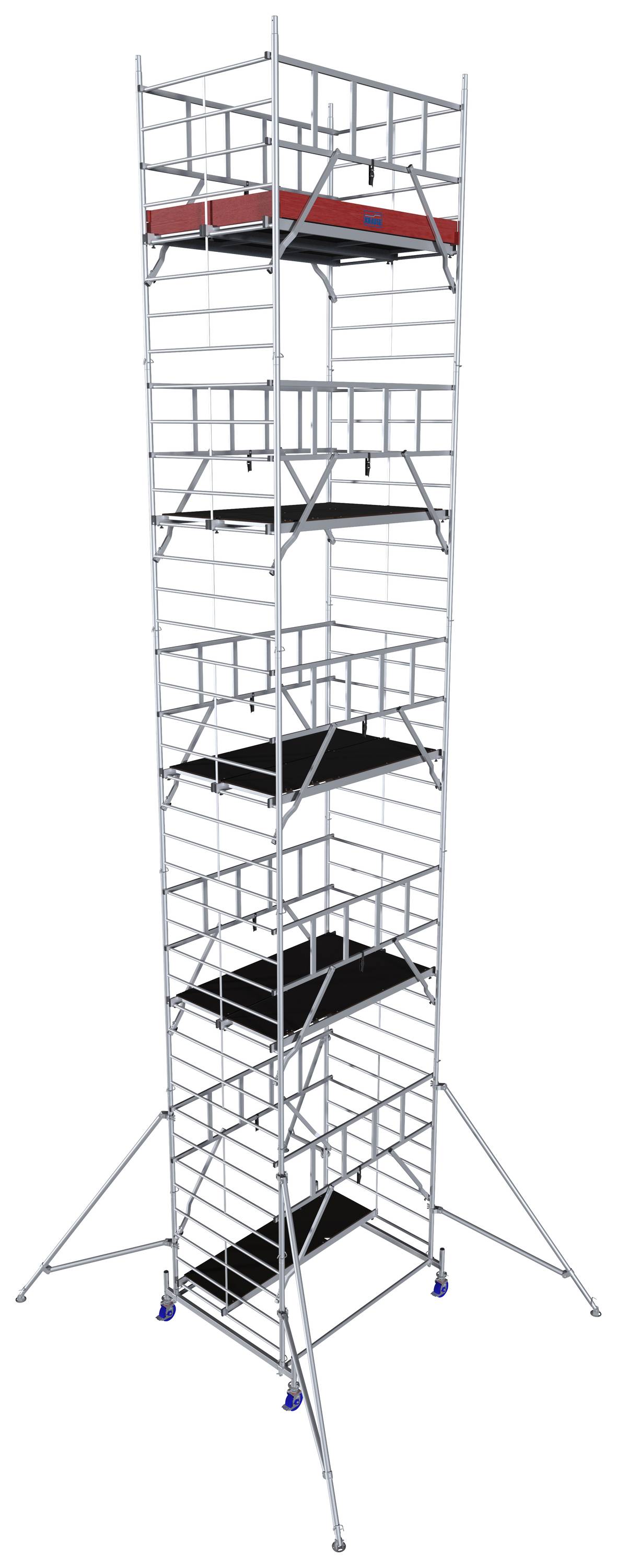 Krause 945181 FahrGerüst Aluminium Rollgerüst fahrbar Arbeitshöhe (max.): 11.30m Silber 315kg