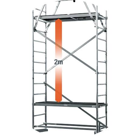 Krause 710147 Gerüstaufstockung Aluminium Gerüst 2. Aufstockung Arbeitshöhe (max.): 7.00m Silber 36.1kg