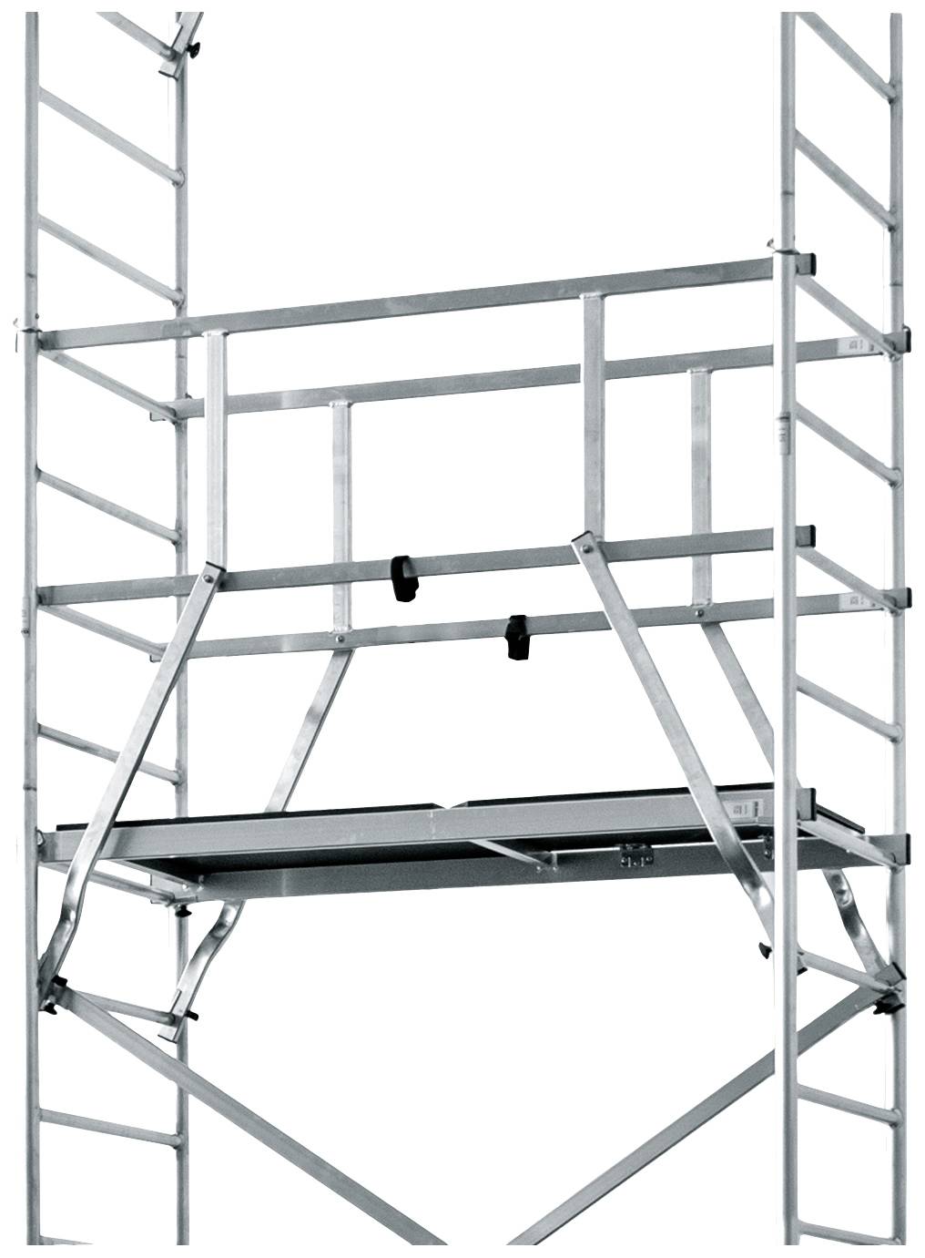 Krause 710123 Gerüstaufstockung Aluminium Gerüst 1. Aufstockung Arbeitshöhe (max.): 5.00m Silber 36.9kg