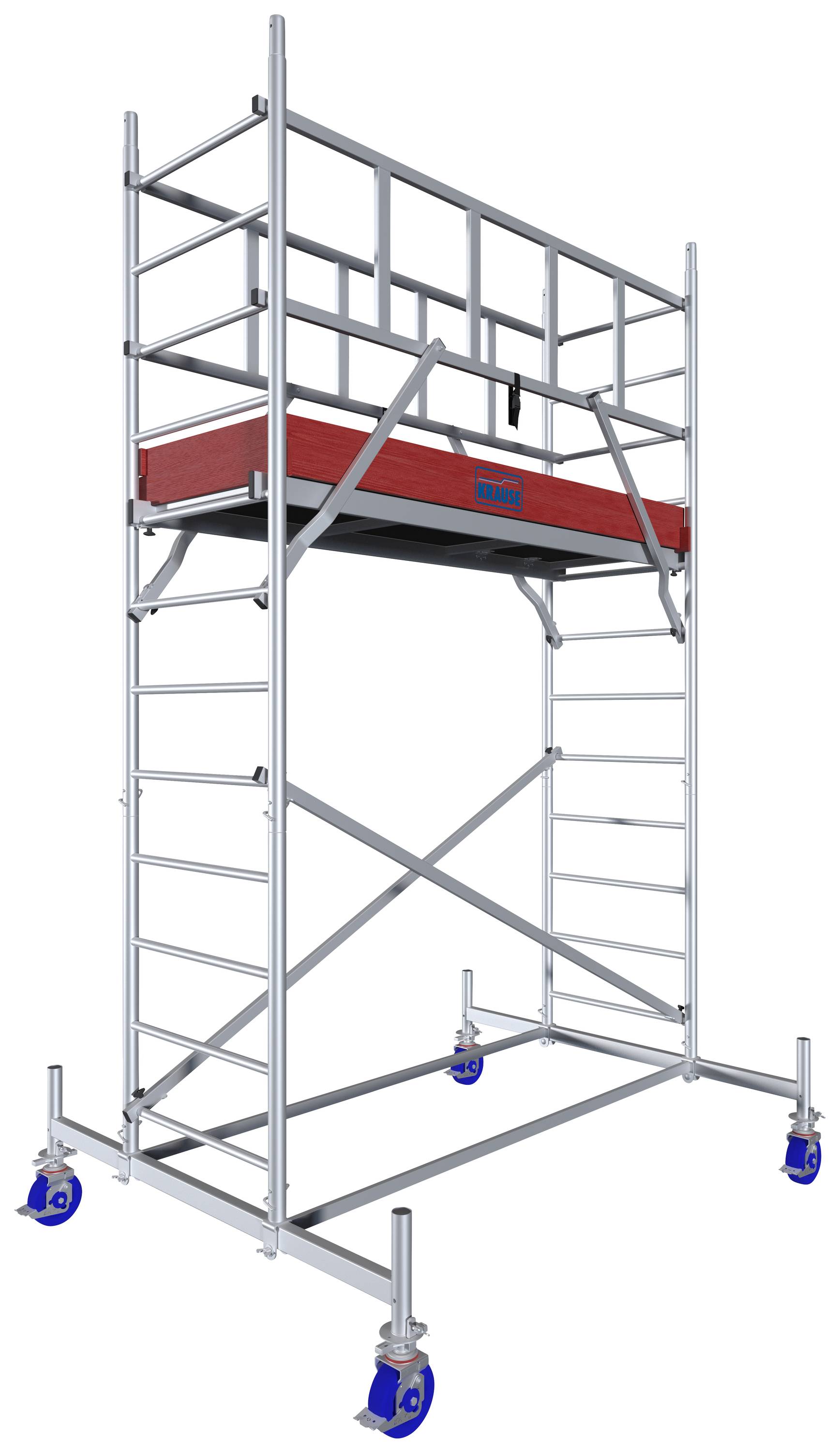 Krause 940117 FahrGerüst Aluminium Rollgerüst fahrbar Arbeitshöhe (max.): 4.30m Silber 89kg