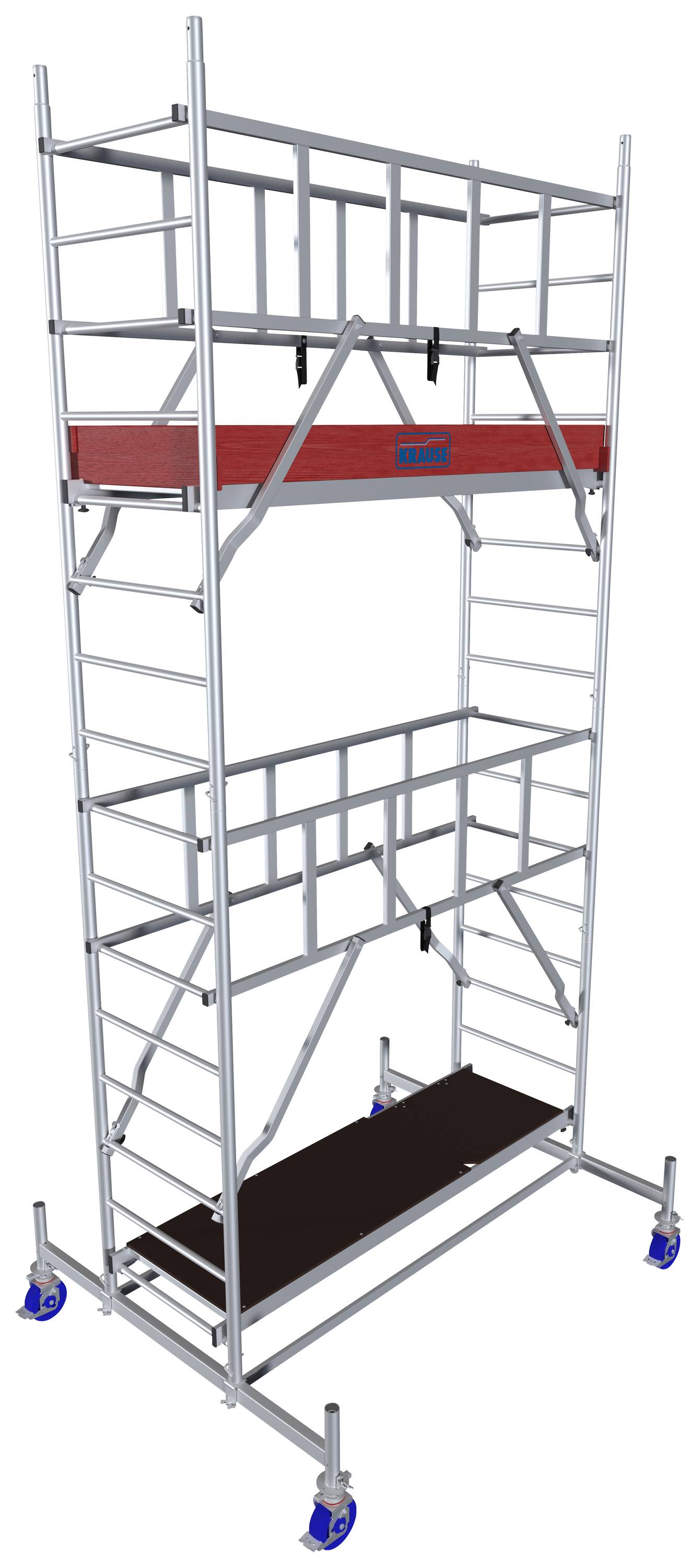 Krause 940124 FahrGerüst Aluminium Rollgerüst fahrbar Arbeitshöhe (max.): 5.30m Silber 115kg