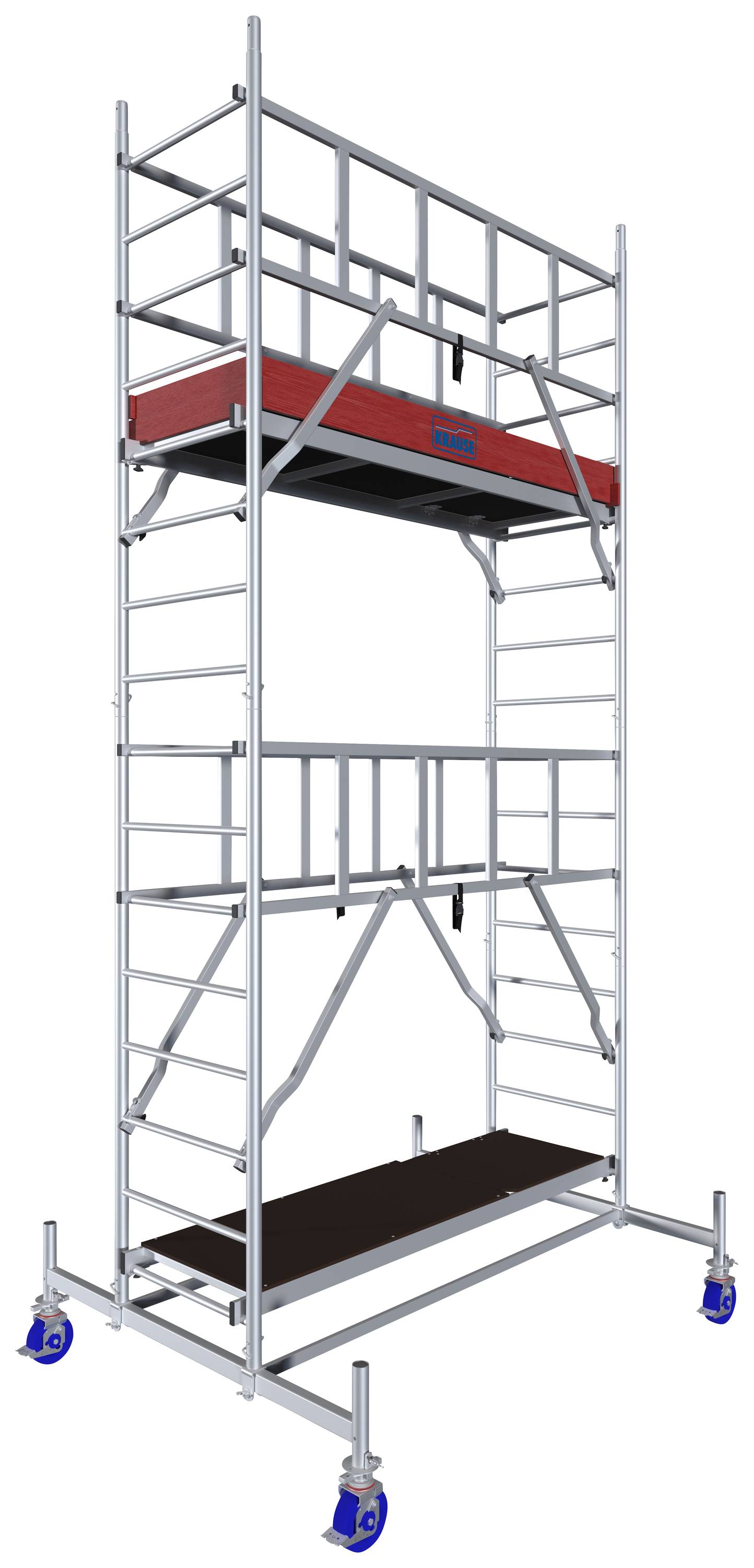 Krause 940124 FahrGerüst Aluminium Rollgerüst fahrbar Arbeitshöhe (max.): 5.30m Silber 115kg