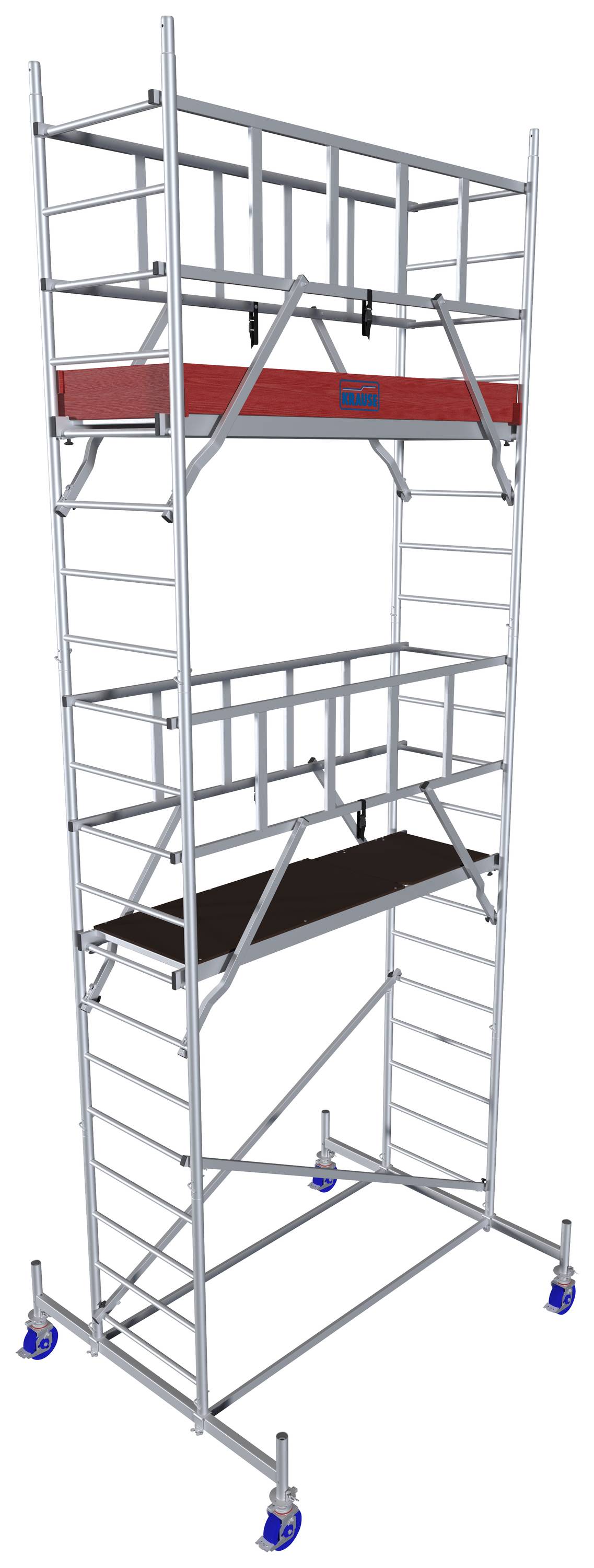 Krause 940131 FahrGerüst Aluminium Rollgerüst fahrbar Arbeitshöhe (max.): 6.30m Silber 123kg