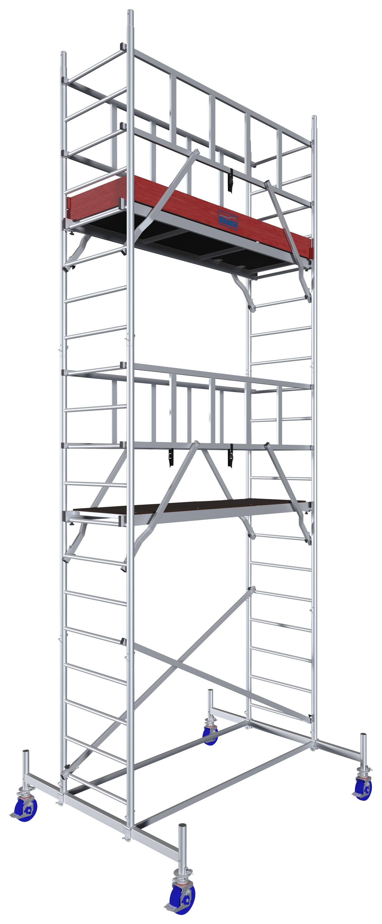 Krause 940131 FahrGerüst Aluminium Rollgerüst fahrbar Arbeitshöhe (max.): 6.30m Silber 123kg