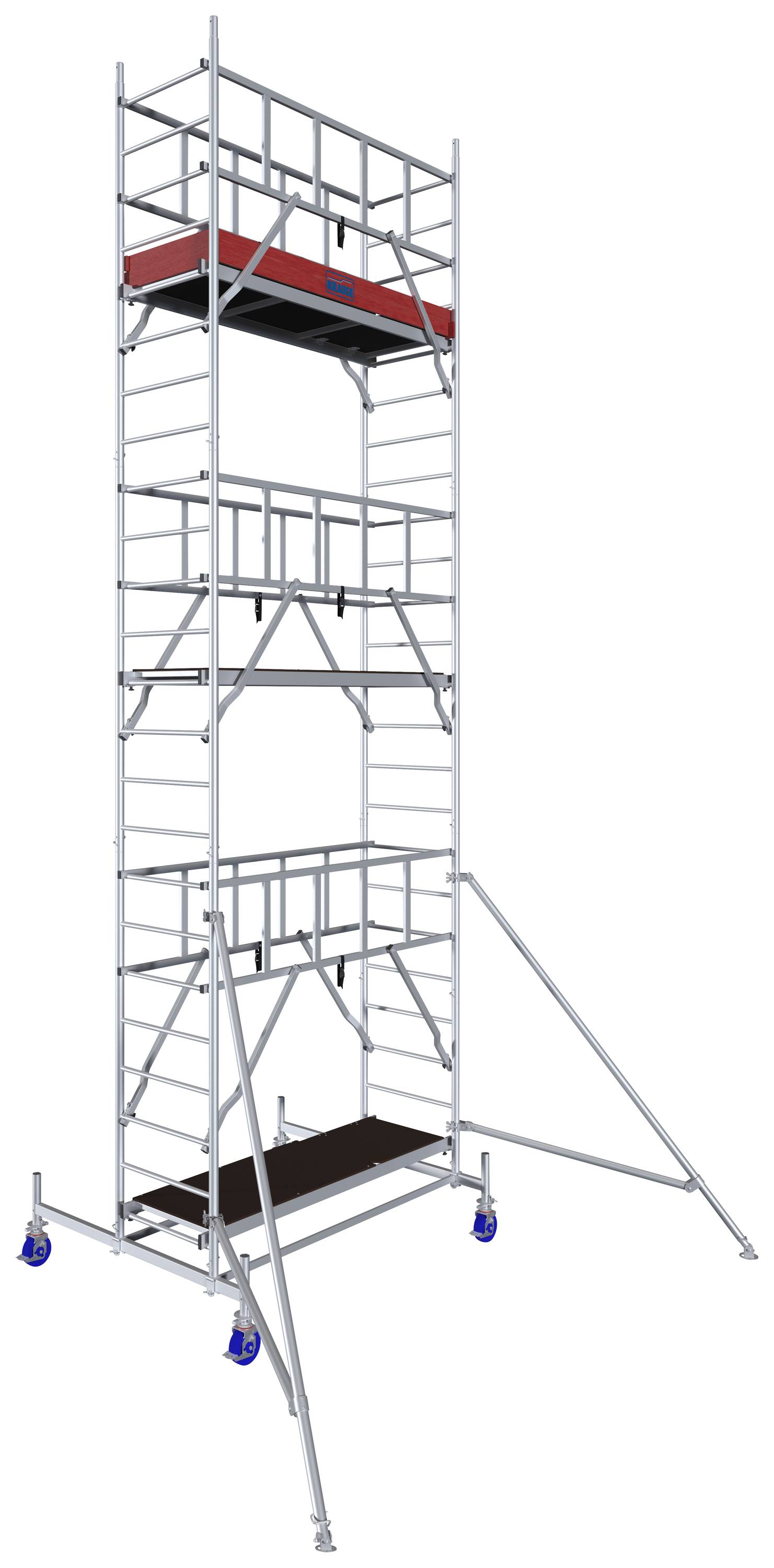 Krause 940148 FahrGerüst Aluminium Rollgerüst fahrbar Arbeitshöhe (max.): 7.30m Silber 159kg
