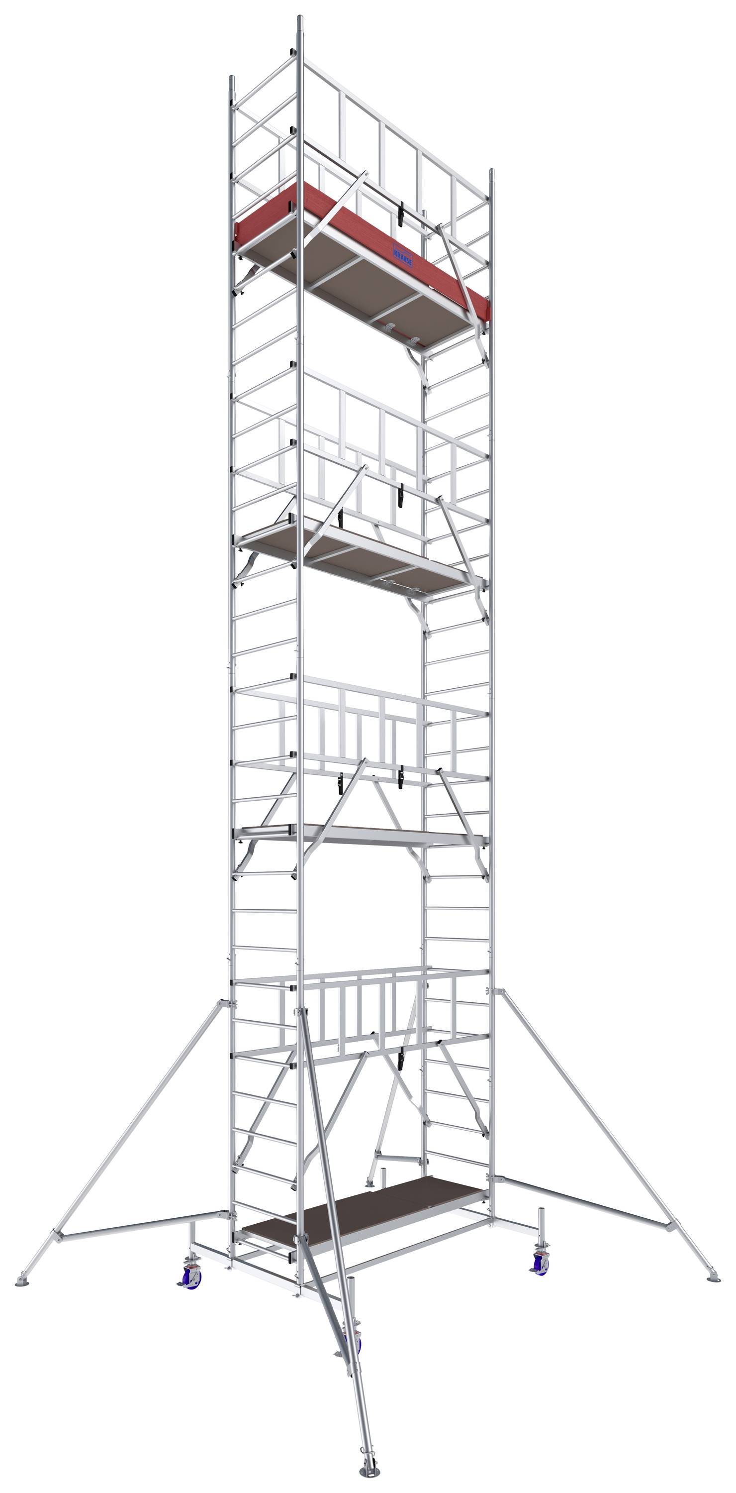 Krause 940162 FahrGerüst Aluminium Rollgerüst fahrbar Arbeitshöhe (max.): 9.30m Silber 203kg