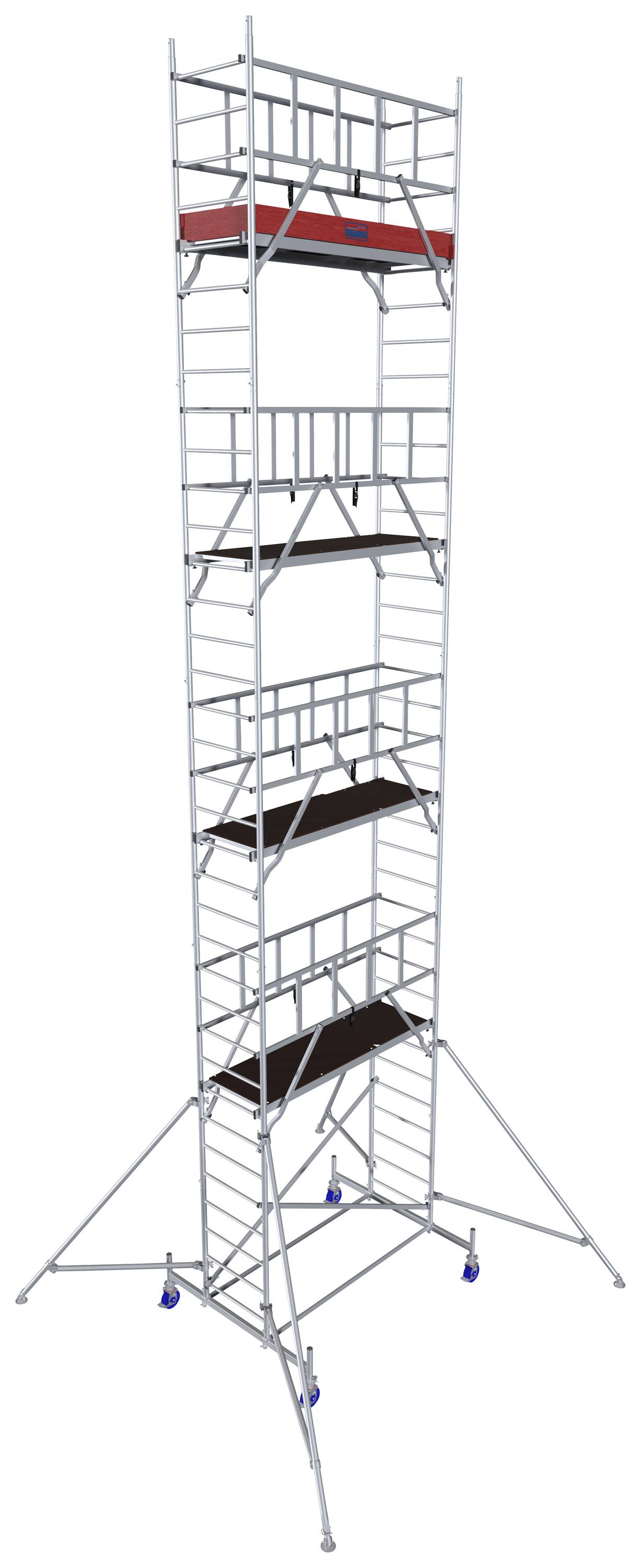Krause 940179 FahrGerüst Aluminium Rollgerüst fahrbar Arbeitshöhe (max.): 10.30m Silber 211kg