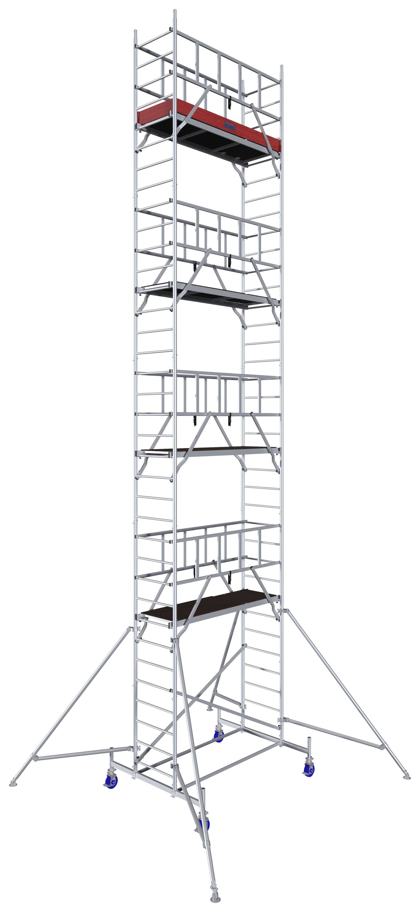 Krause 940179 FahrGerüst Aluminium Rollgerüst fahrbar Arbeitshöhe (max.): 10.30m Silber 211kg