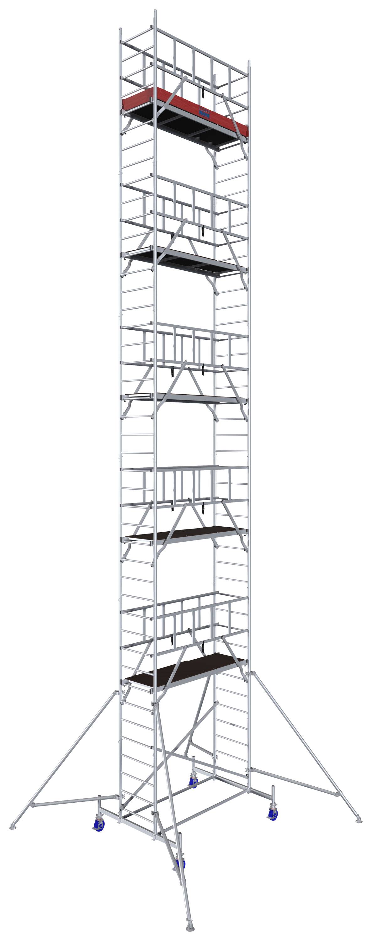 Krause 940193 FahrGerüst Aluminium Rollgerüst fahrbar Arbeitshöhe (max.): 12.30m Silber 245kg