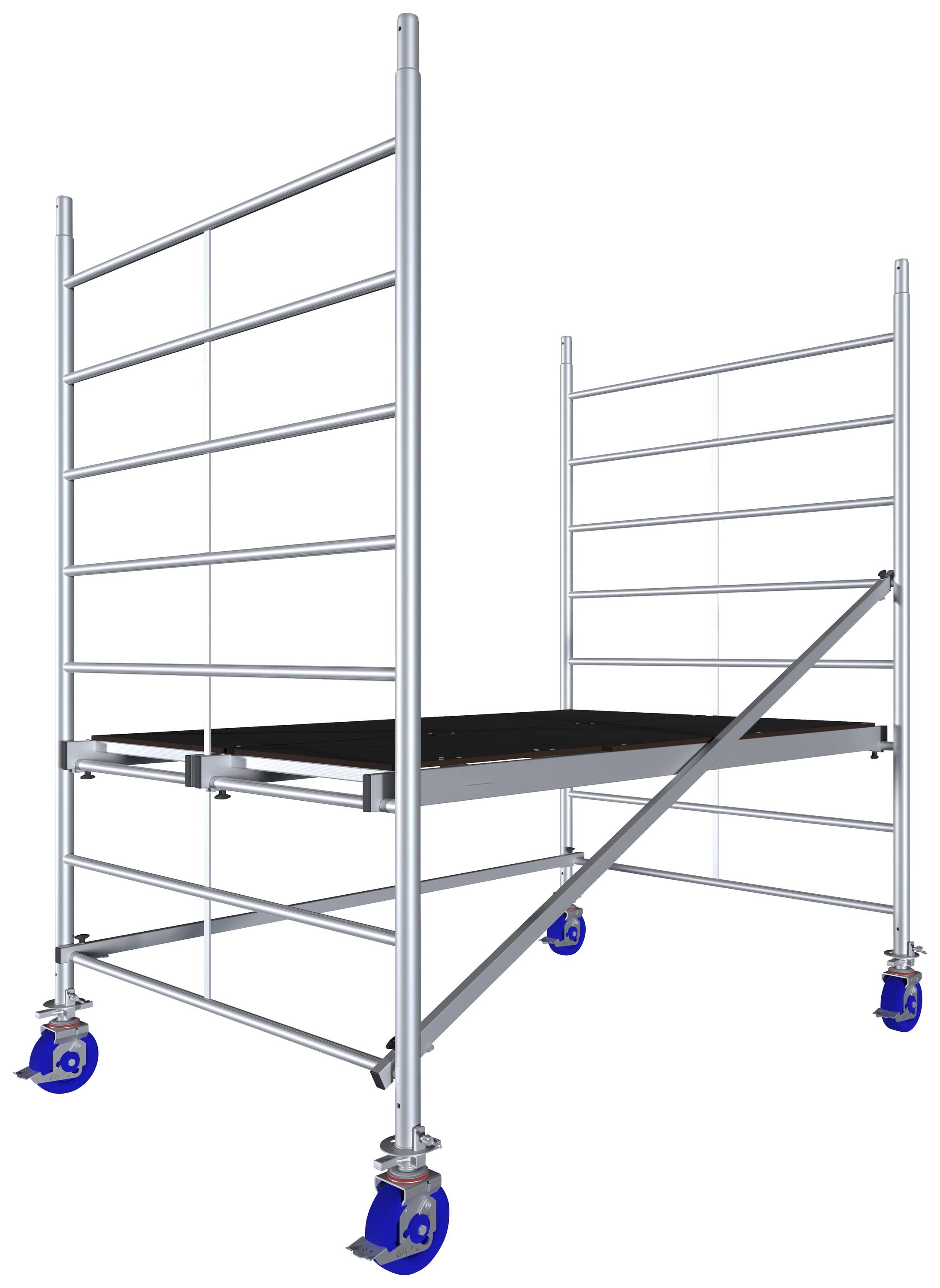 Krause 945105 FahrGerüst Aluminium Rollgerüst fahrbar Arbeitshöhe (max.): 2.90m Silber 60.40kg