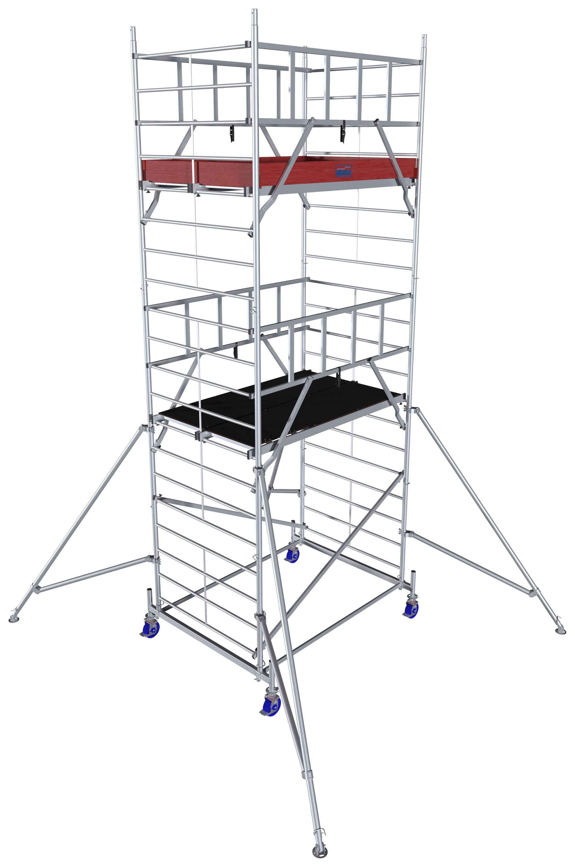 Krause 945136 FahrGerüst Aluminium Rollgerüst fahrbar Arbeitshöhe (max.): 6.30m Silber 207.50kg