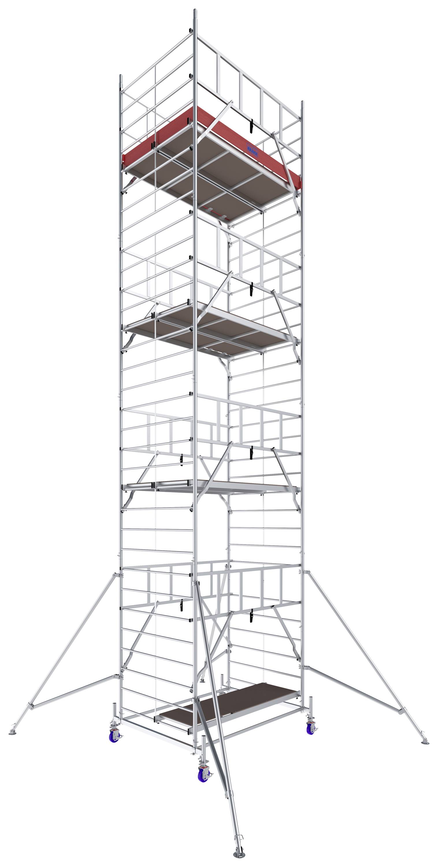 Krause 945167 FahrGerüst Aluminium Rollgerüst fahrbar Arbeitshöhe (max.): 9.30m Silber 262.60kg
