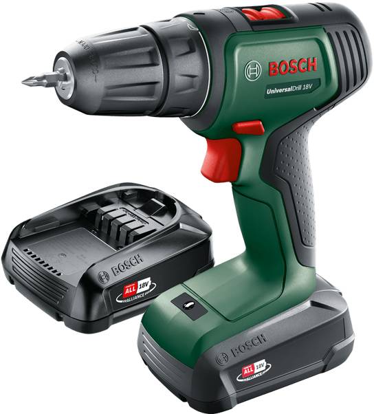 Bosch Home and Garden UniversalDrill 18V-60 06039D7001 Akku-Schrauber, Akku-Bohrschrauber 18V 2.0Ah Li-Ion inkl. Akku, inkl