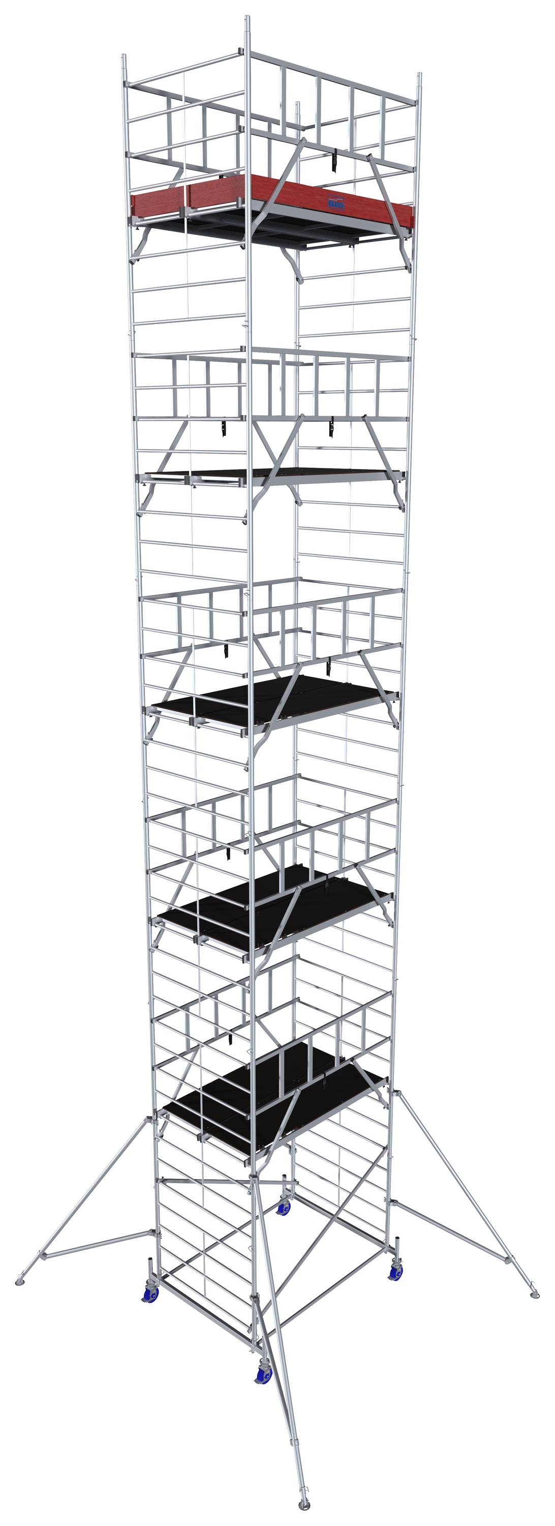 Krause 945198 FahrGerüst Aluminium Rollgerüst fahrbar Arbeitshöhe (max.): 12.30m Silber 335kg