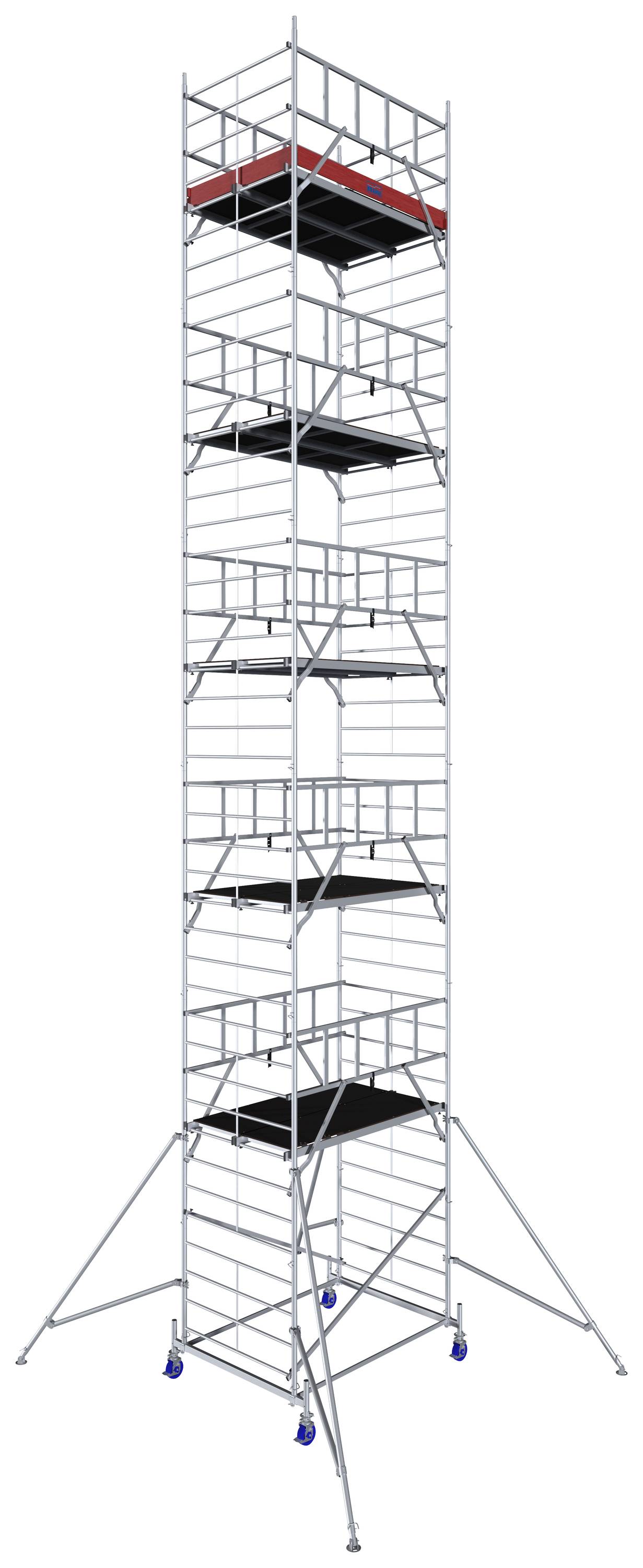 Krause 945198 FahrGerüst Aluminium Rollgerüst fahrbar Arbeitshöhe (max.): 12.30m Silber 335kg