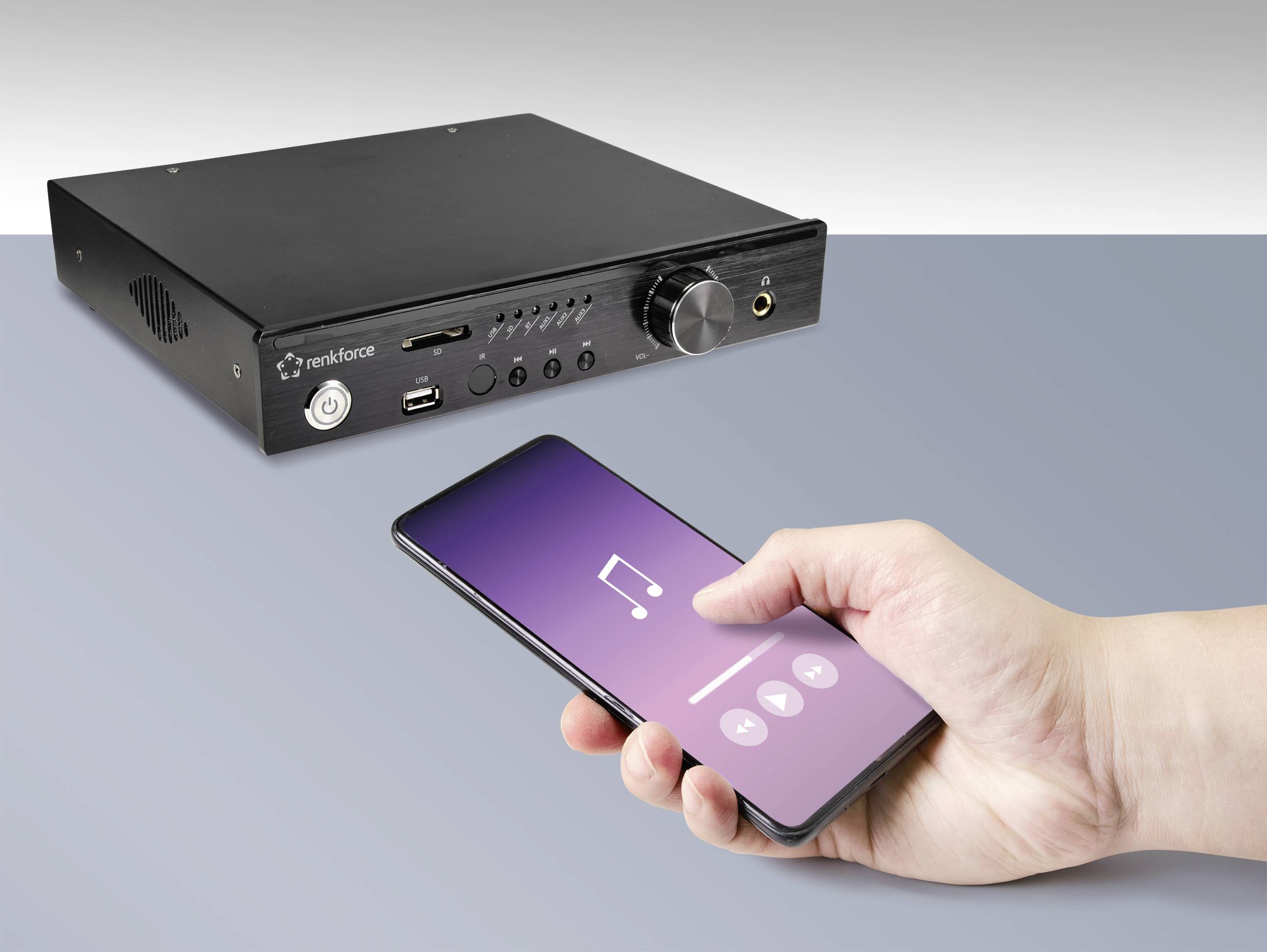 Renkforce RF-WAM-300 Stereo-Verstärker 2 x 50W Schwarz Bluetooth®, USB