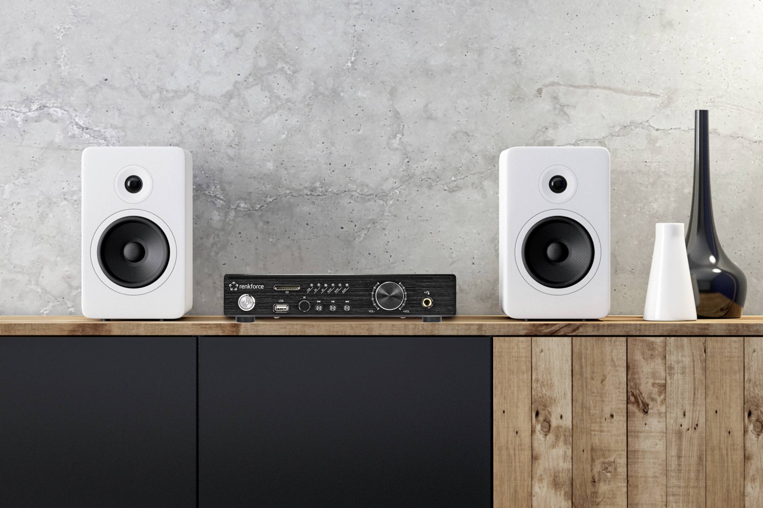 Renkforce RF-WAM-300 Stereo-Verstärker 2 x 50W Schwarz Bluetooth®, USB