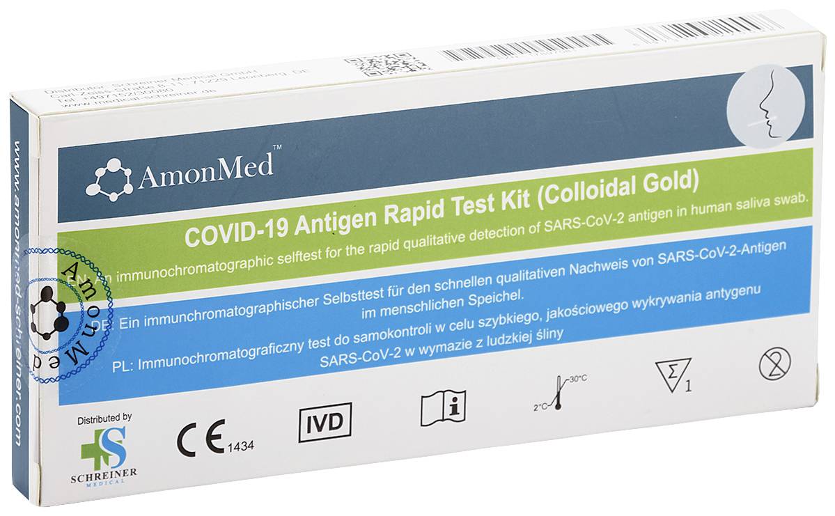 AmonMed Antigentest zur Eigenanwendung (Selbsttest), Lollytest COVID19