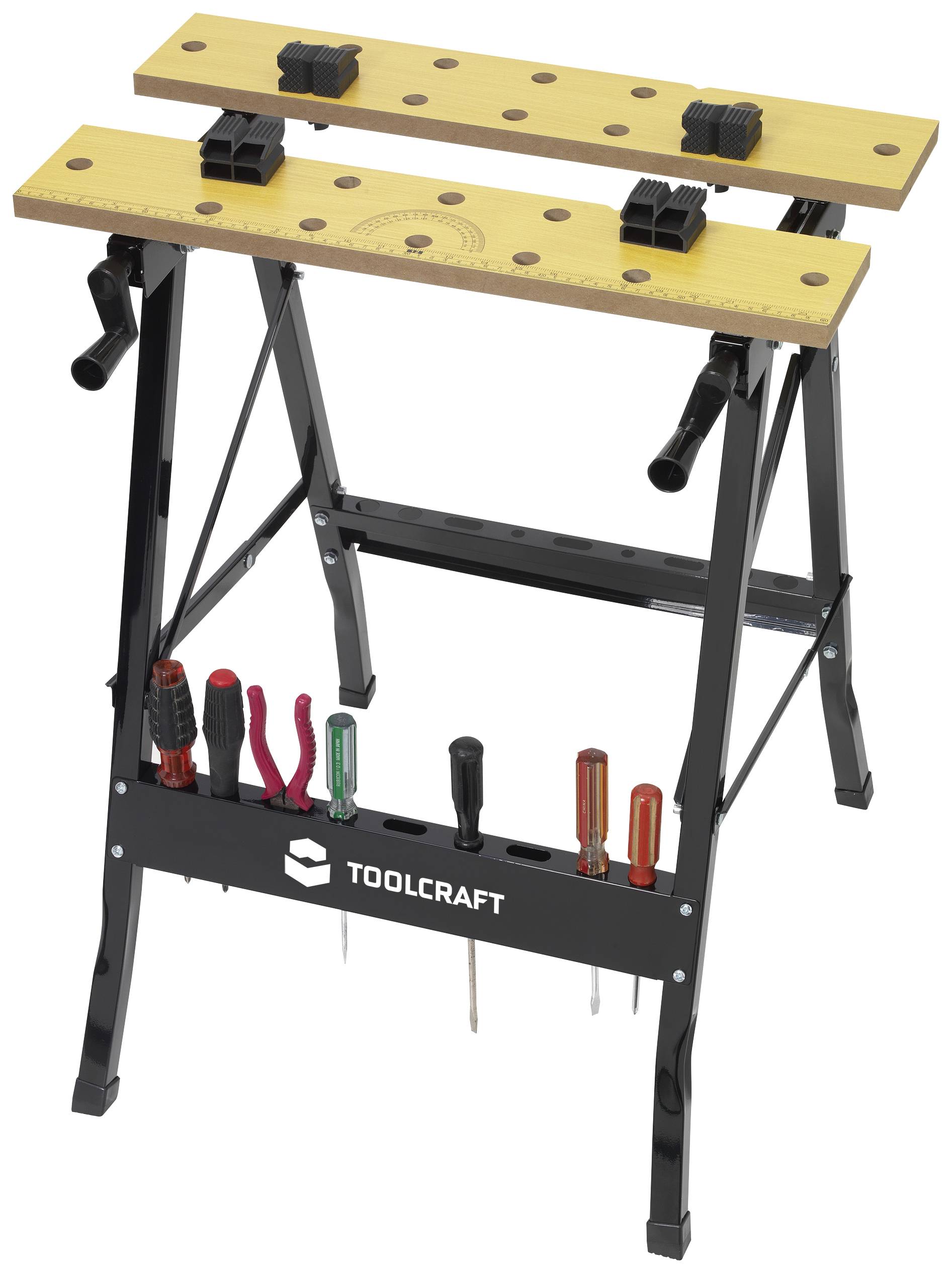 TOOLCRAFT YH-WB014 Klappwerkbank (B x H x T) 605 x 625 x 755 mm Holz, Schwarz