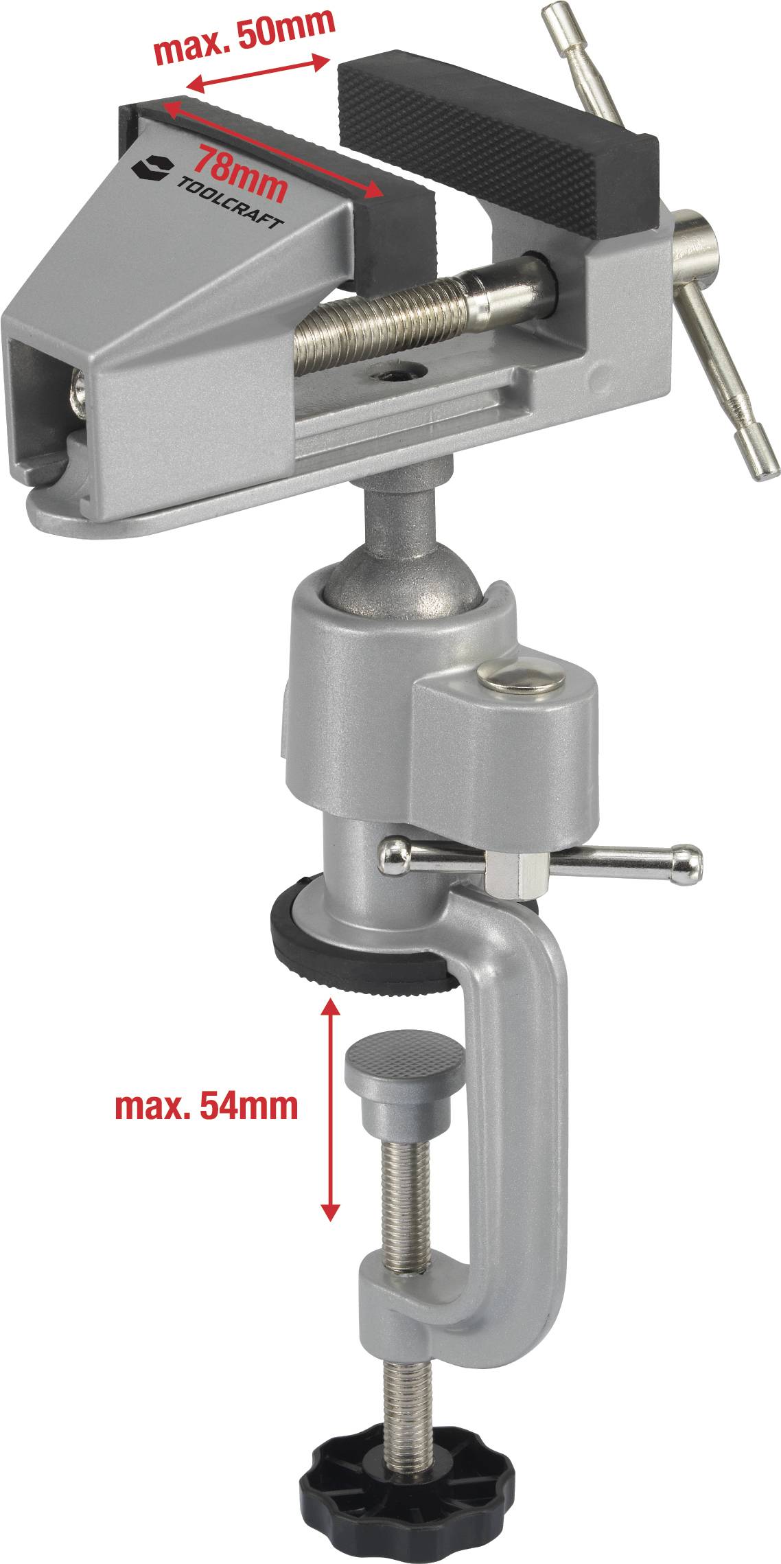 TOOLCRAFT Schraubstock TO-7565019 Backenbreite: 78mm Spann-Weite (max.): 50mm