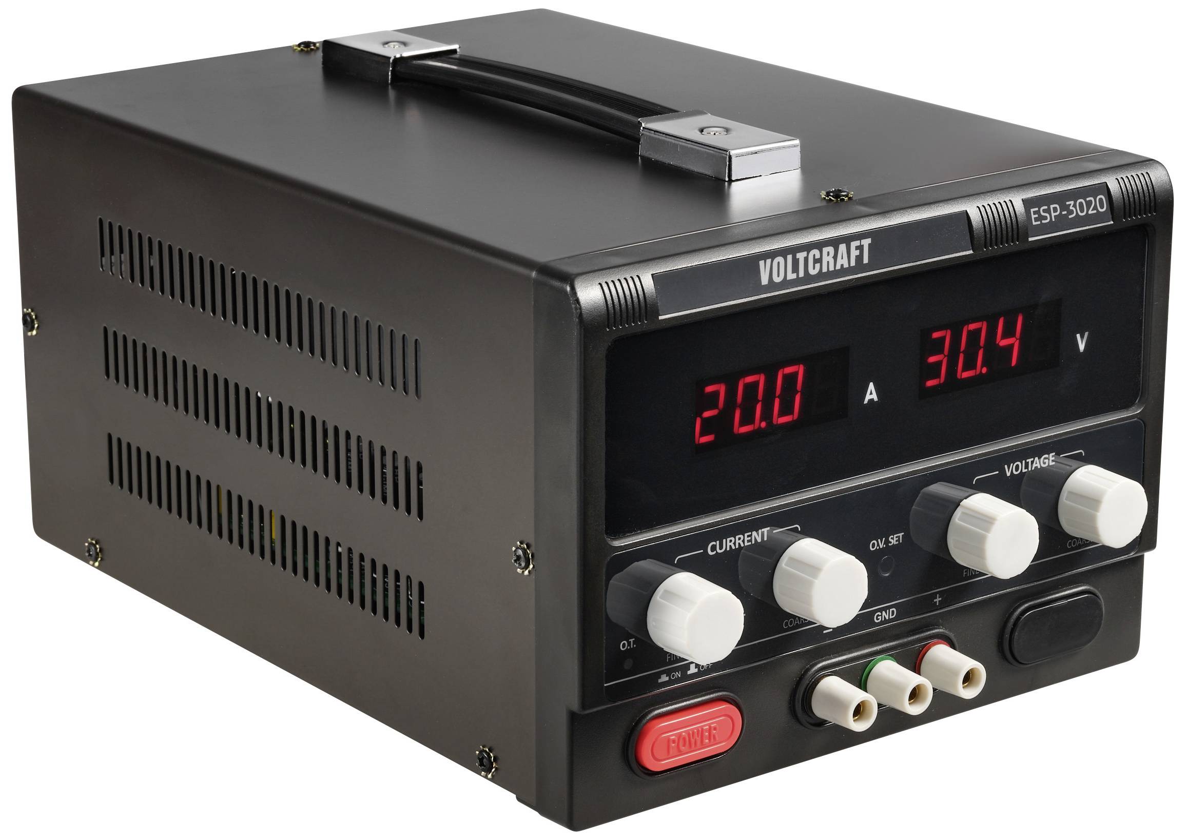 VOLTCRAFT ESP-3020 Labornetzgerät, einstellbar 0 - 30 V/DC 0 - 20A 600W Steckanschluss 4mm schmale Bauform Anzahl Ausgänge 1 x