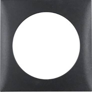 Ein schwarzes Quadrat mit einem großen weißen Kreis in der Mitte, das an ein Schallplatten-Cover erinnert.