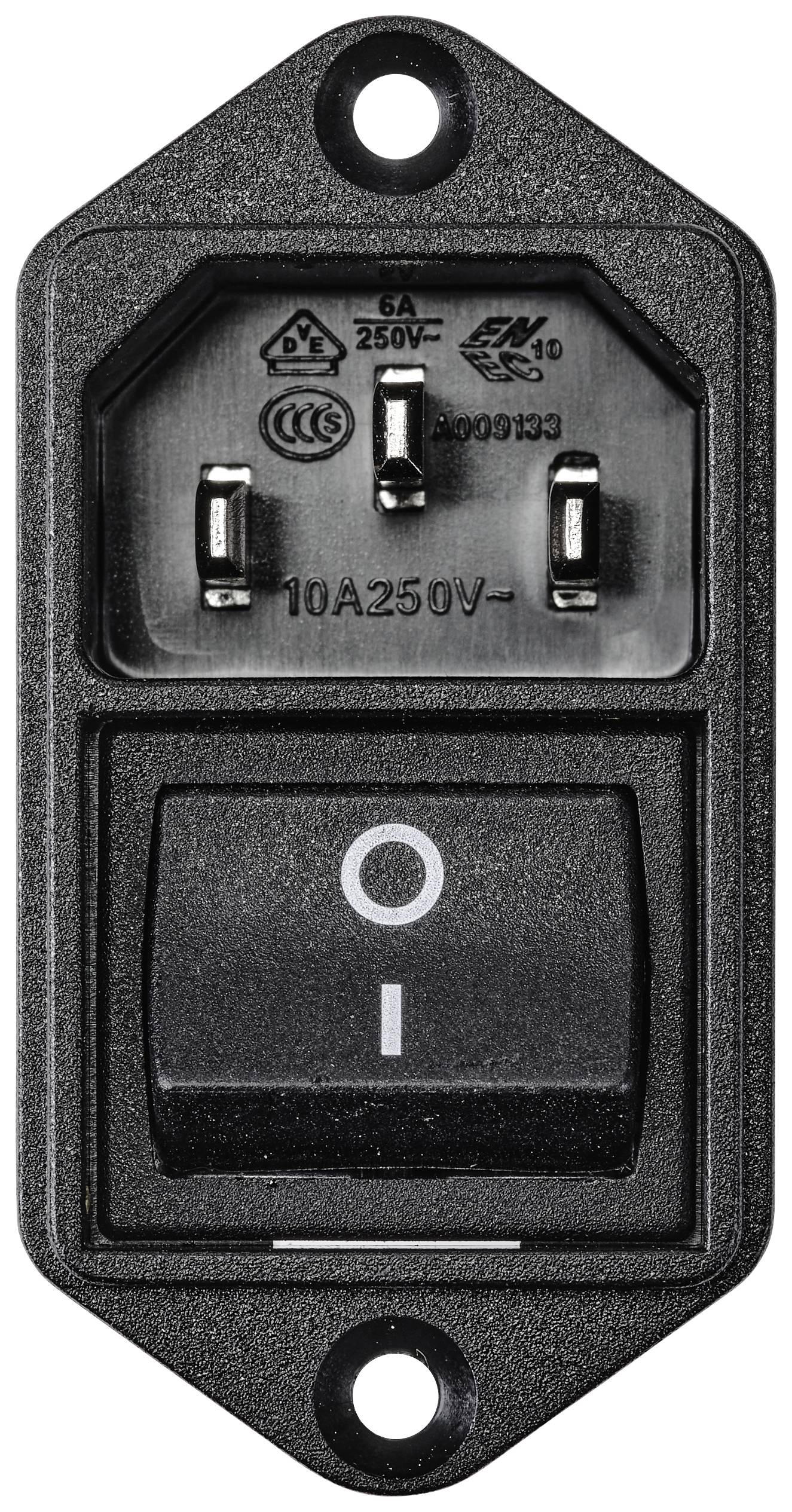 TRU COMPONENTS TC-10088376 Kaltgeräte-Steckverbinder C14 Stecker, Einbau vertikal Gesamtpolzahl: 3 10A Schwarz 1St.