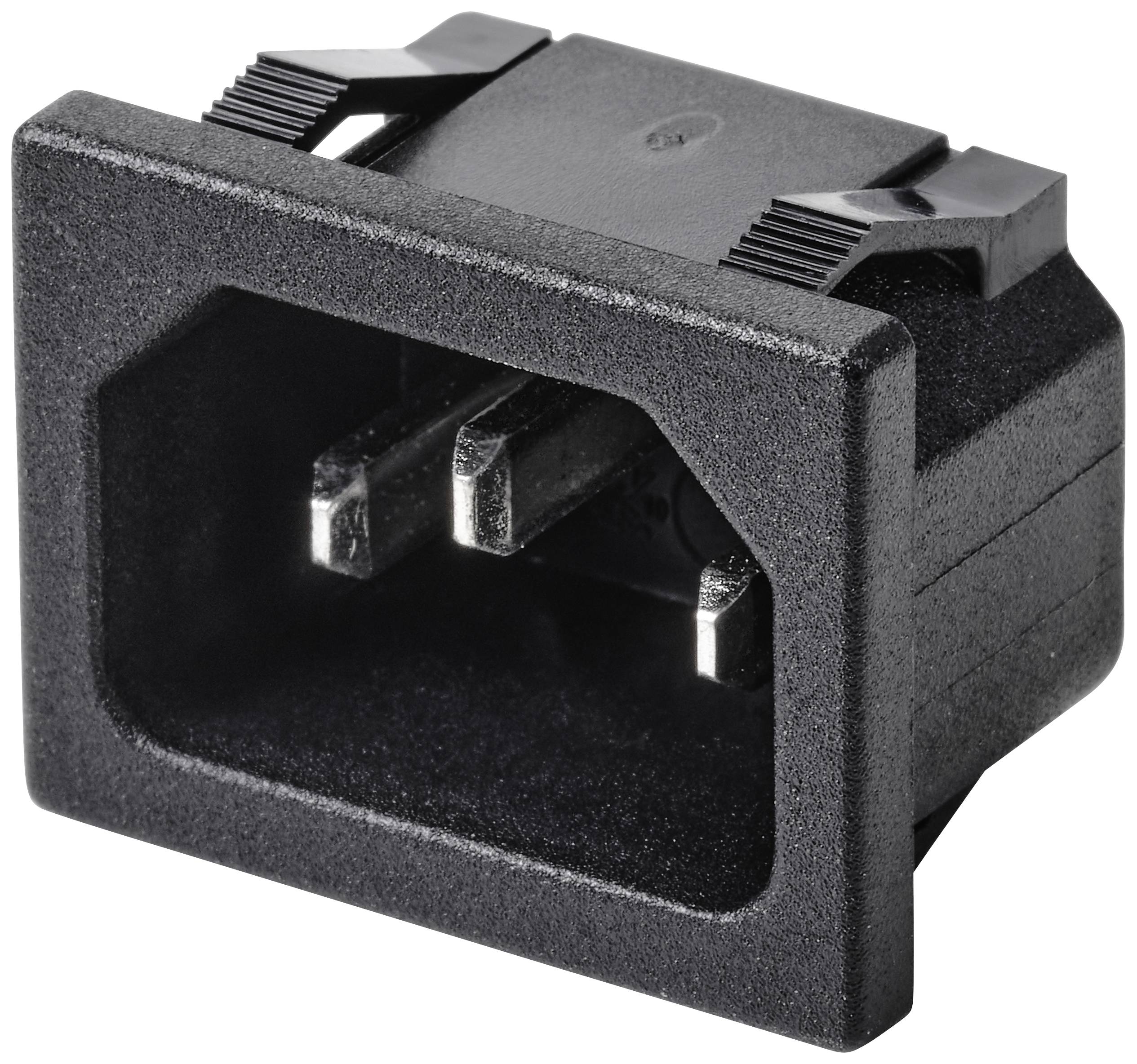 TRU COMPONENTS TC-10088384 Kaltgeräte-Steckverbinder C14 Stecker, Einbau vertikal Gesamtpolzahl: 3 10A Schwarz
