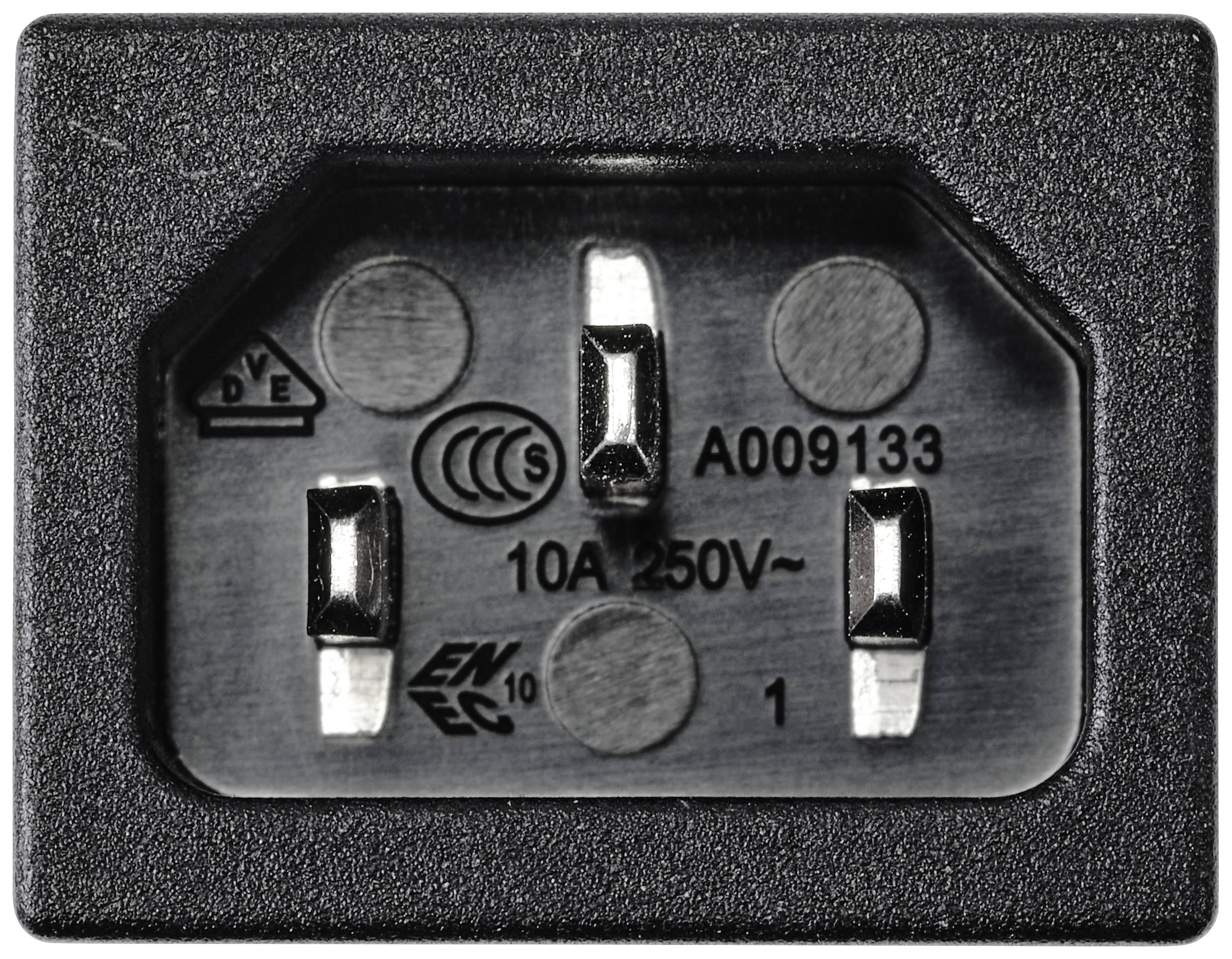 TRU COMPONENTS TC-10088384 Kaltgeräte-Steckverbinder C14 Stecker, Einbau vertikal Gesamtpolzahl: 3 10A Schwarz