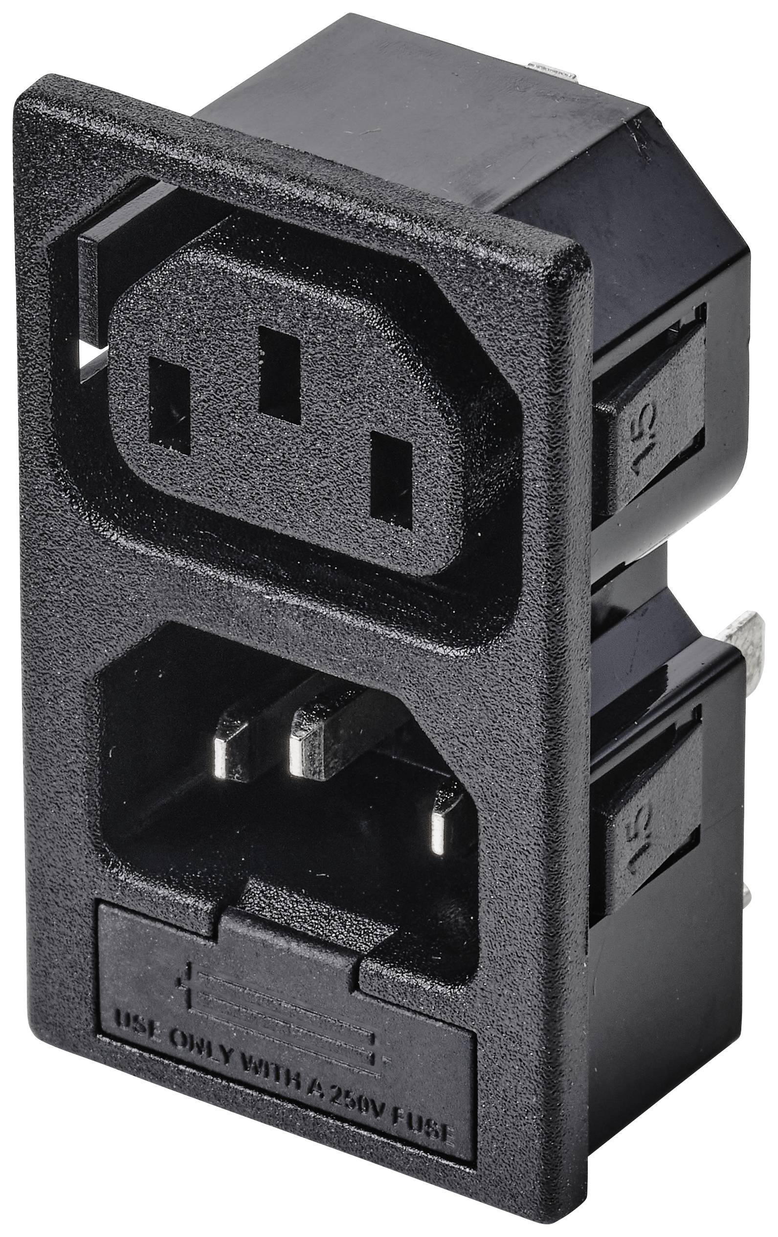 TRU COMPONENTS TC-10088388 Kaltgeräte-Steckverbinder C13 Buchse, Einbau vertikal, Stecker, Einbau v