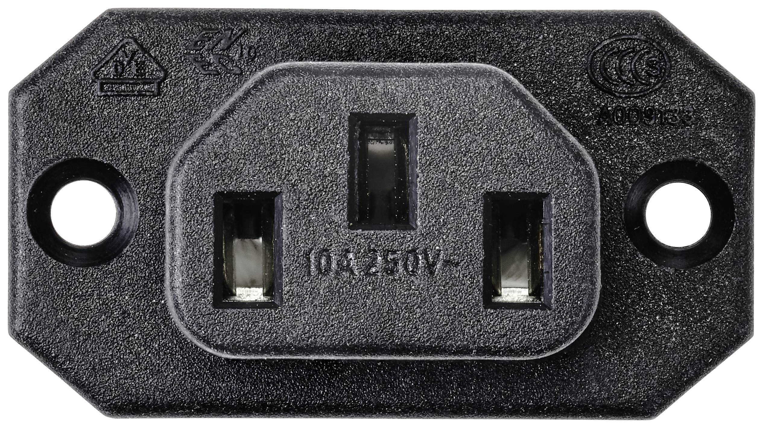 TRU COMPONENTS TC-10088408 Kaltgeräte-Steckverbinder C13 Buchse, Einbau vertikal Gesamtpolzahl: 3 10A Schwarz