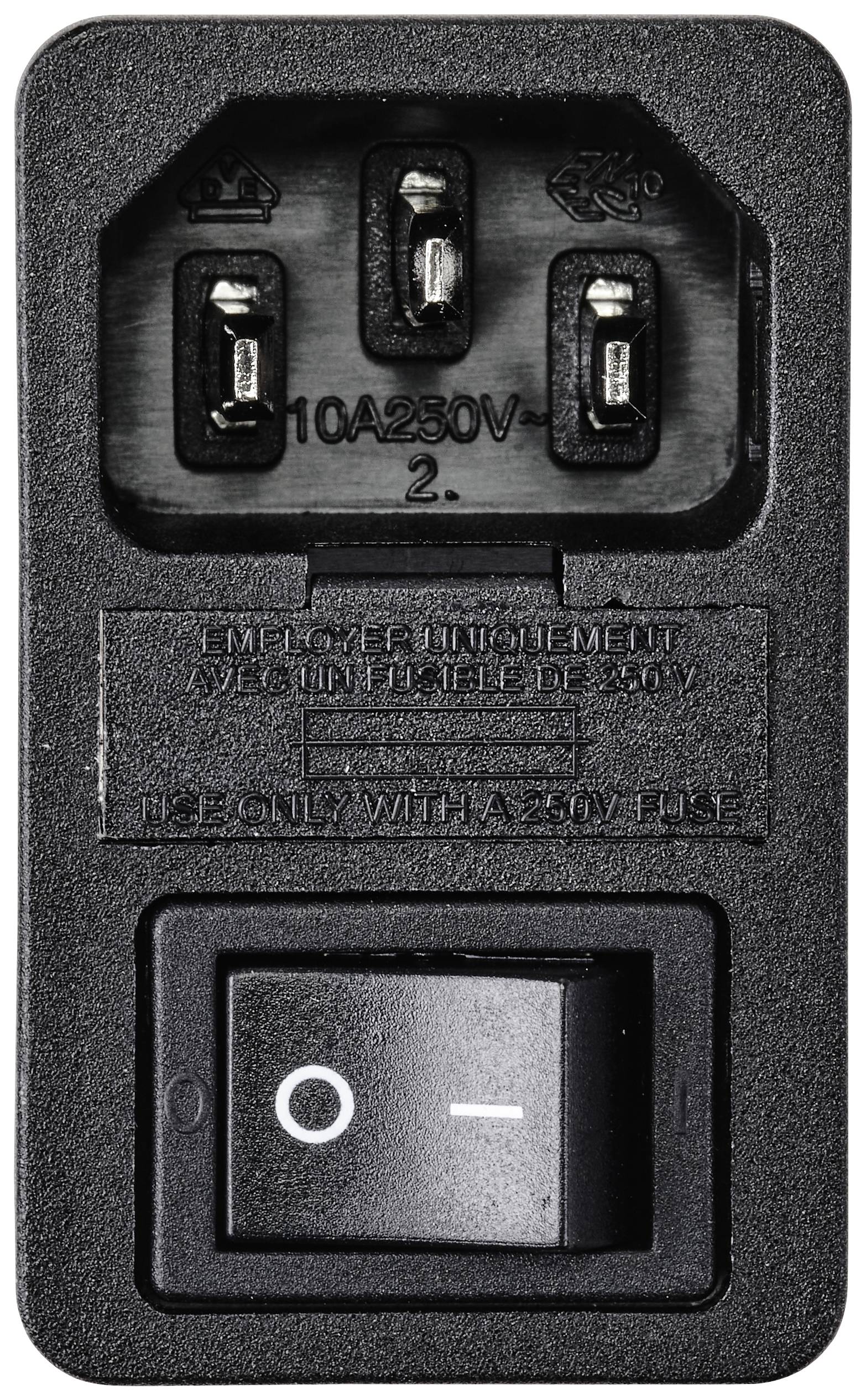 TRU COMPONENTS TC-10088420 Kaltgeräte-Steckverbinder C14 Stecker, Einbau vertikal Gesamtpolzahl: 3 10A Schwarz 1St.