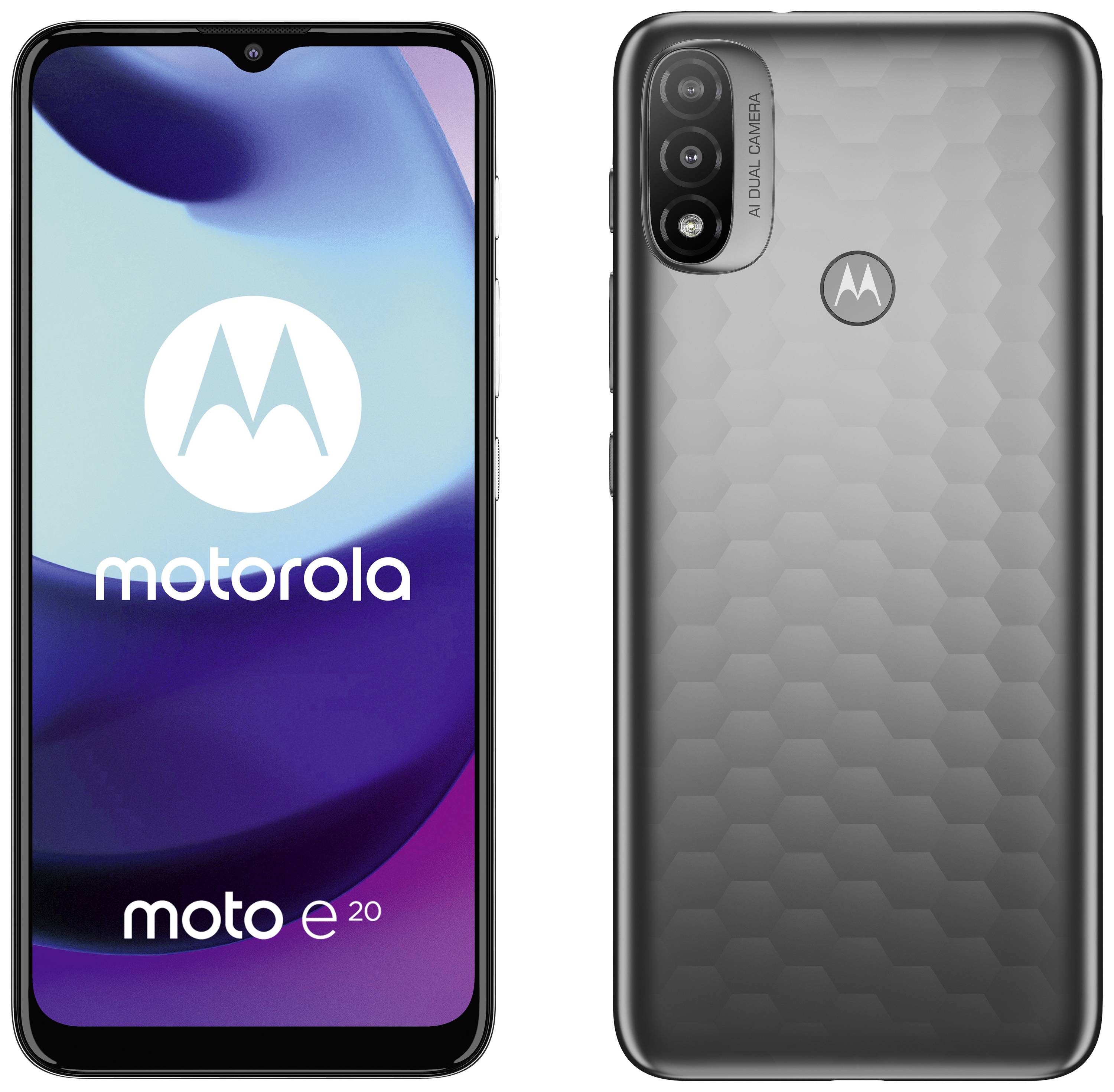 Motorola moto e20 Smartphone 32 16.6 cm (6.52 Zoll) Graphite Android™ 11 Dual-SIM