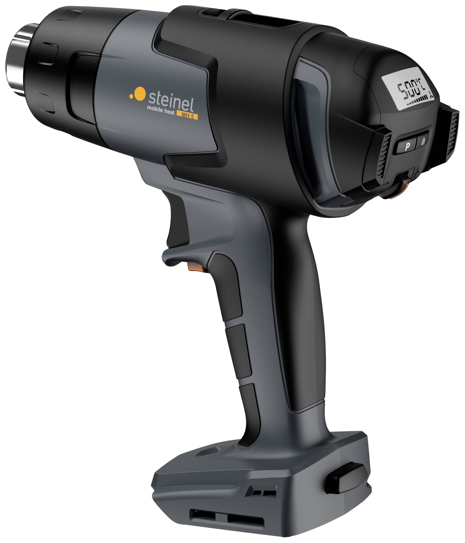 Schwarz-graues Industrie-Heißluftgerät mit digitaler Anzeige und Temperaturregler, geeignet für professionelle Anwendungen.