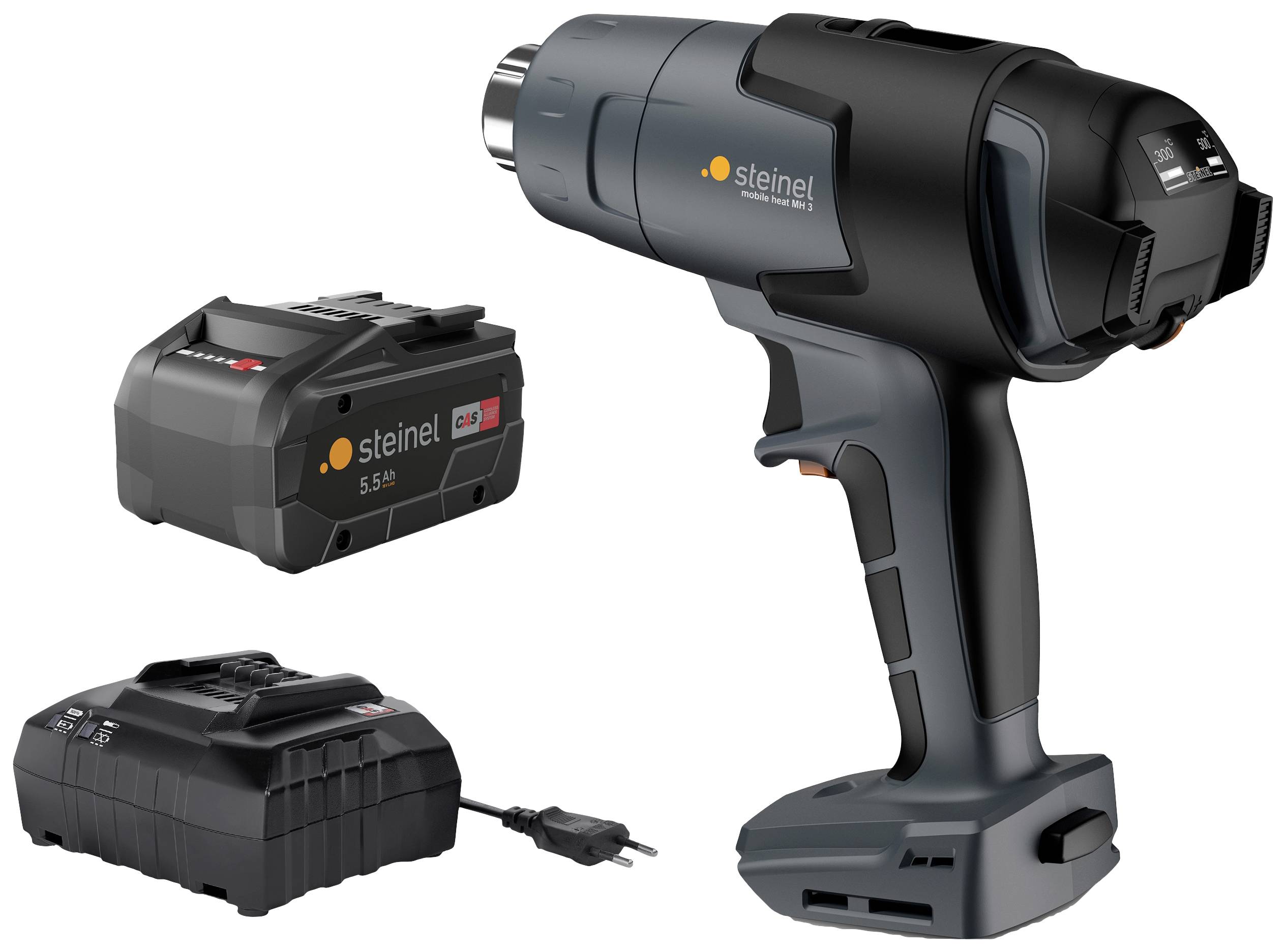 Steinel 068226 MH3 KF SC Heißluftgebläse inkl. Ladegerät, inkl. Akku