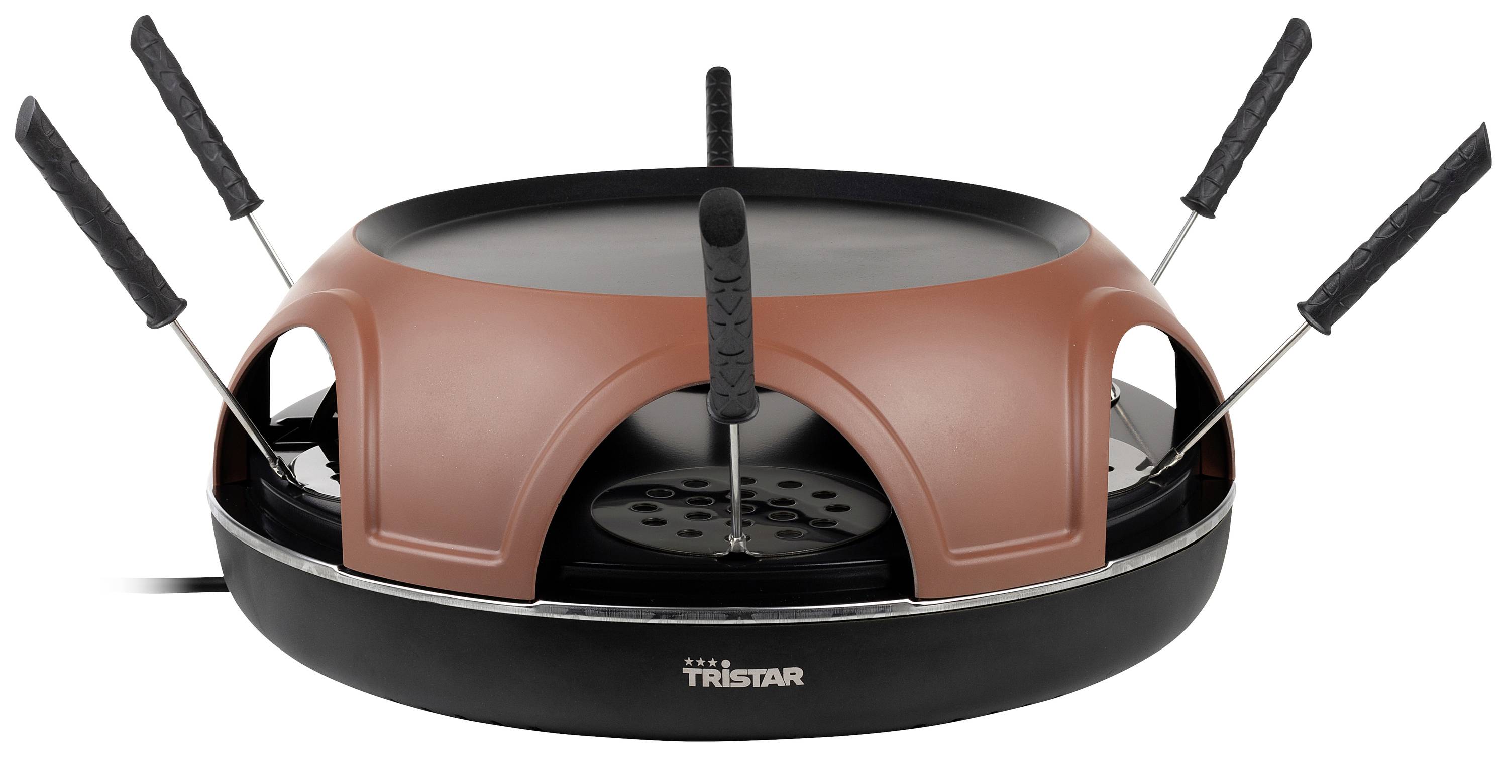 Tristar Festa Connec Raclette 6 Pfännchen Terracotta, Schwarz