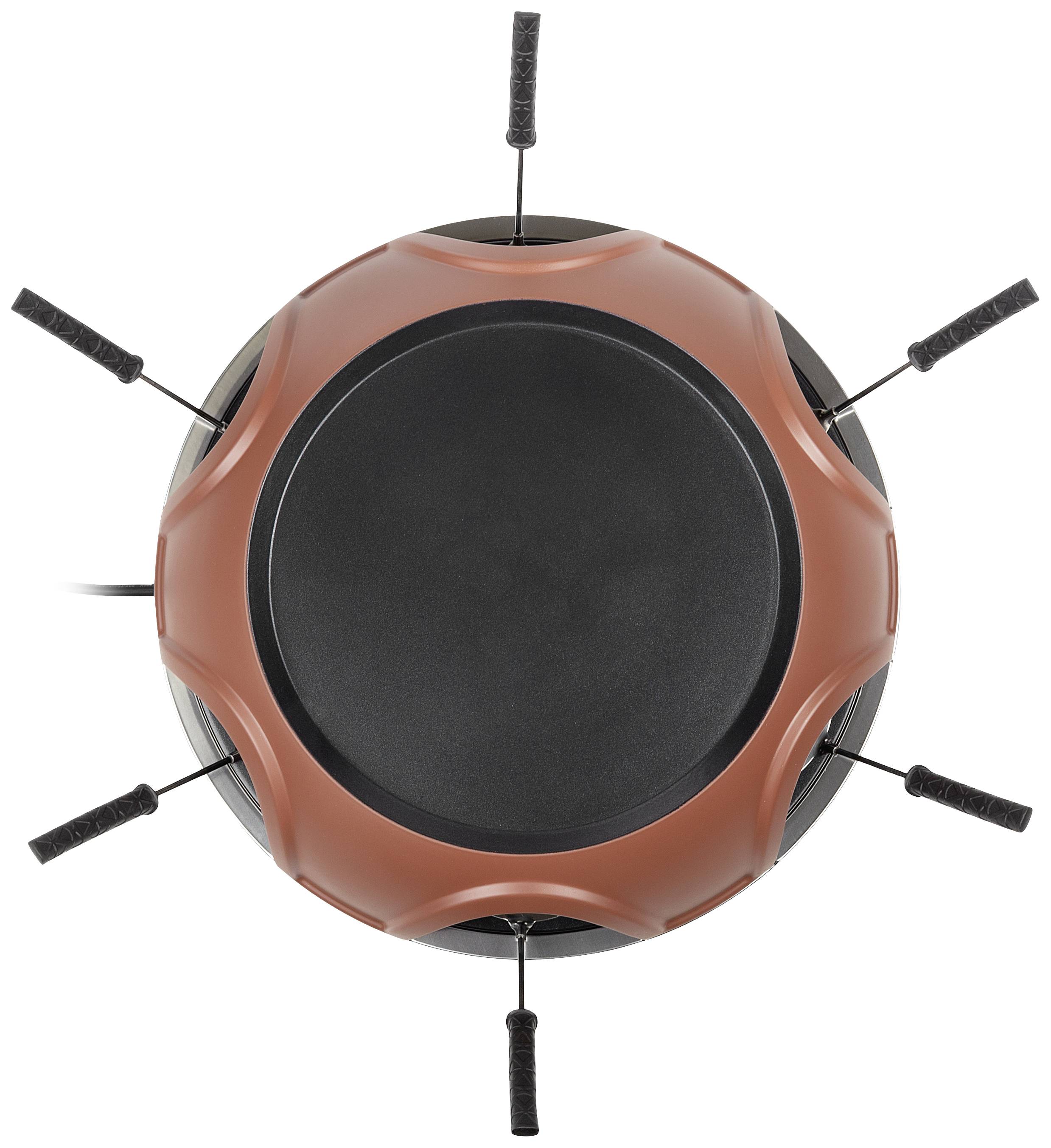 Tristar Festa Connec Raclette 6 Pfännchen Terracotta, Schwarz