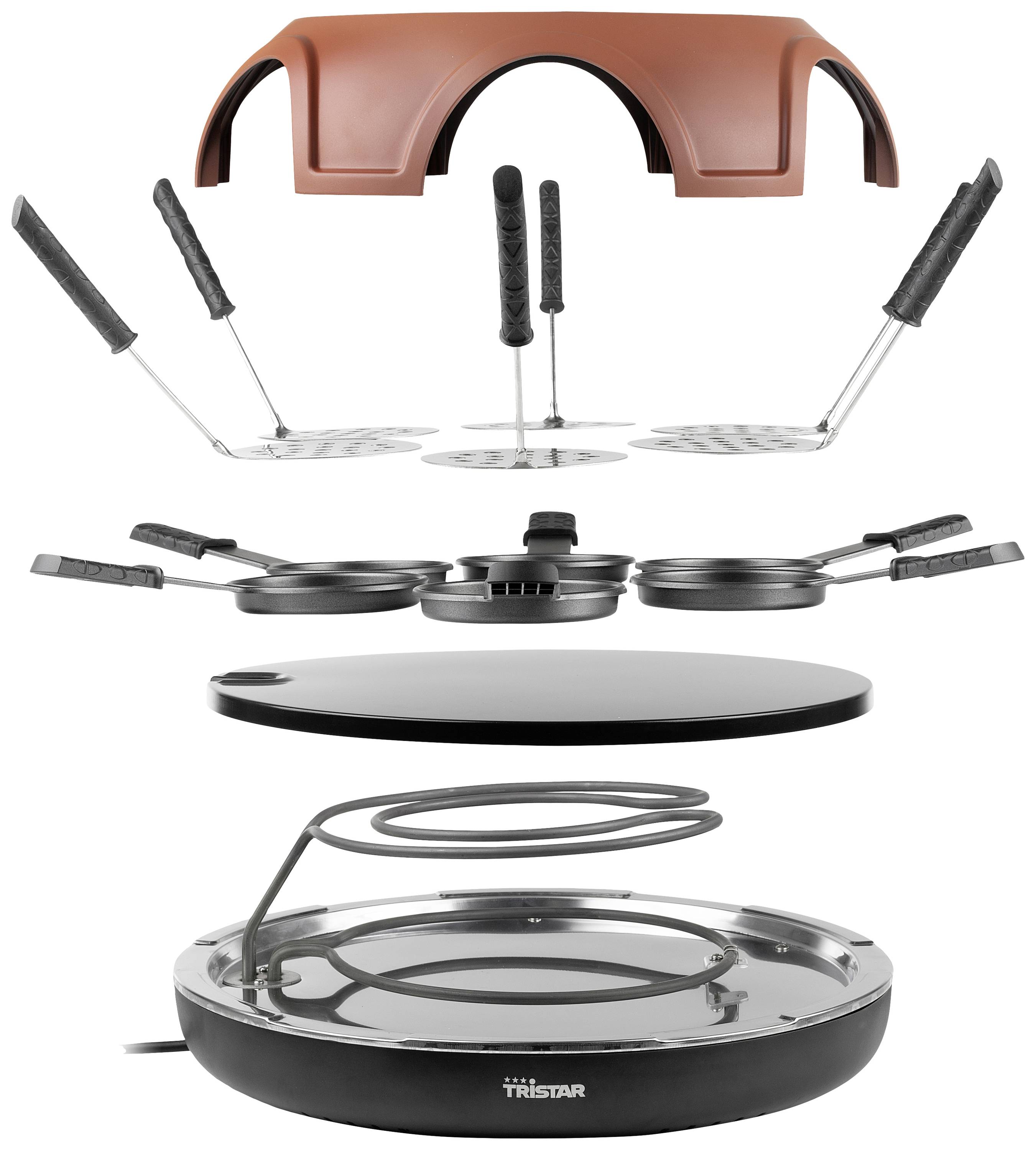 Tristar Festa Connec Raclette 6 Pfännchen Terracotta, Schwarz