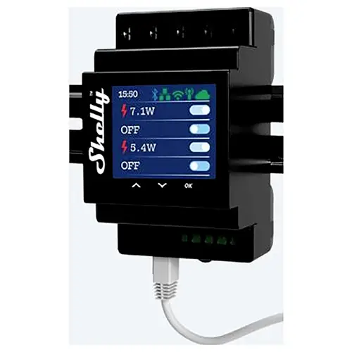 Shelly Pro 4PM Hutschienenrelais Bluetooth, Wi-Fi Shelly Pro 4PM Hutschienenrelais Bluetooth, Wi-Fi