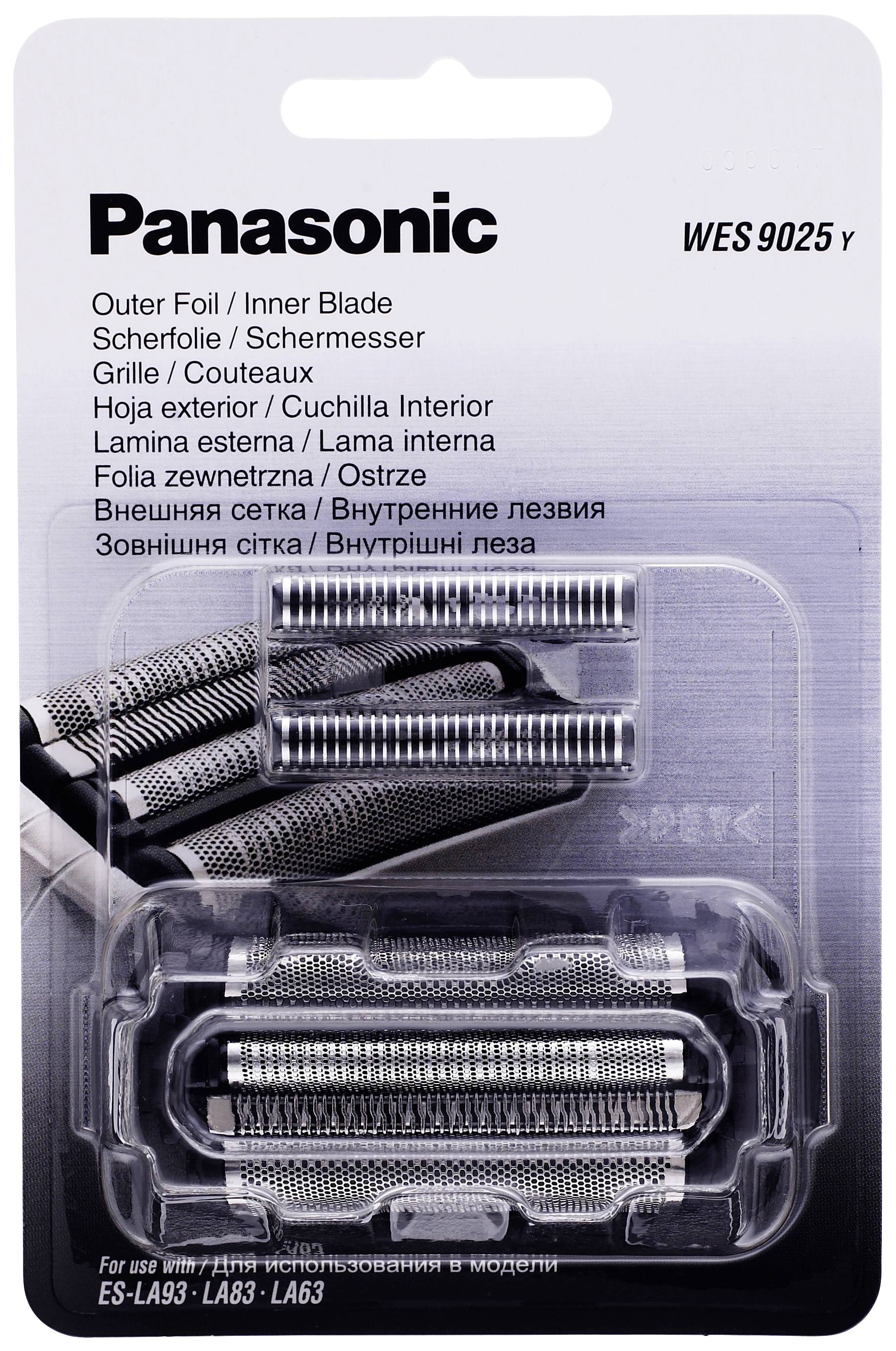 'Panasonic' Rasierklingen Ersatzteile; zeigt Scherfolie und Innenmesser. Kompatibel mit ES-LA93, LA83, LA63, Modell WES9025Y.